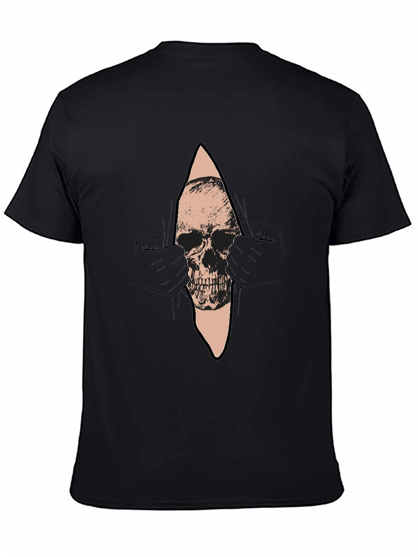 Skull Graphic T-Shirt - Mens Black Crew Neck Tee