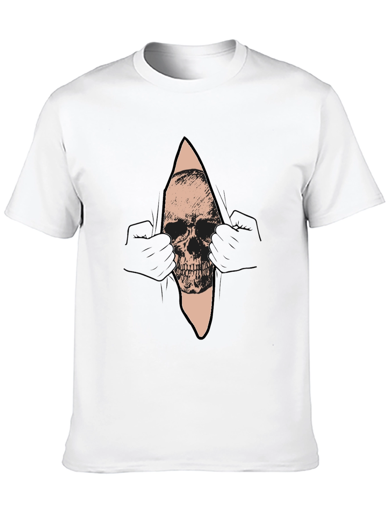 Skull Graphic T-Shirt - Mens Black Crew Neck Tee