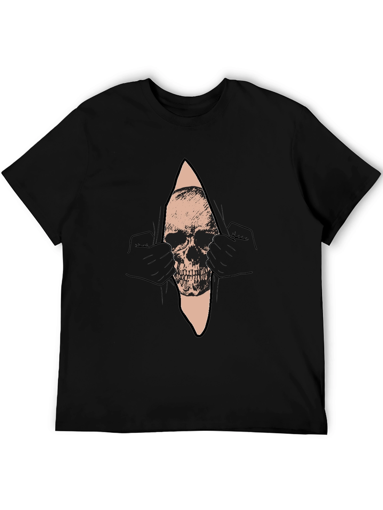 Skull Graphic T-Shirt - Mens Black Crew Neck Tee