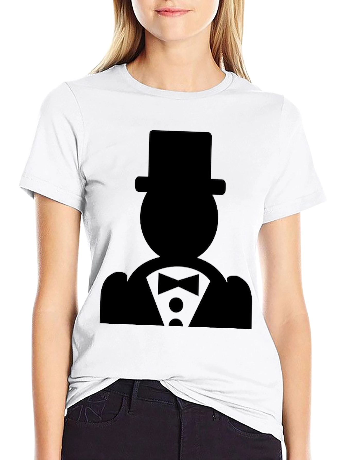Monopoly Man Silhouette Graphic Tee - Black