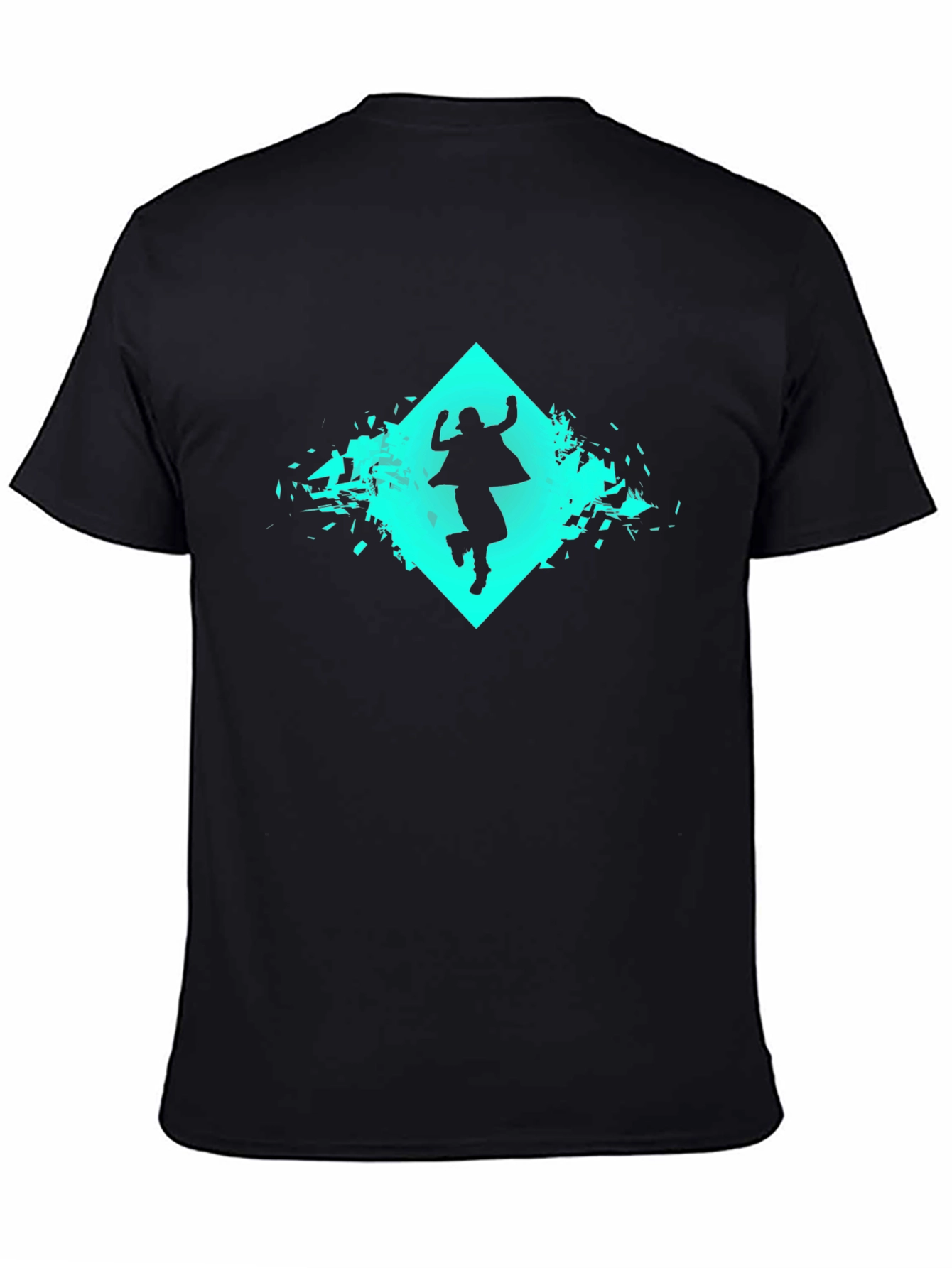 Geometric Silhouette Graphic Black T-Shirt