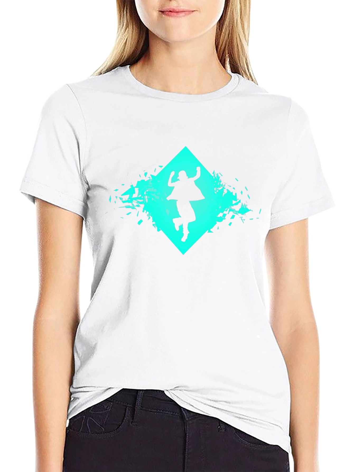 Geometric Silhouette Graphic Black T-Shirt