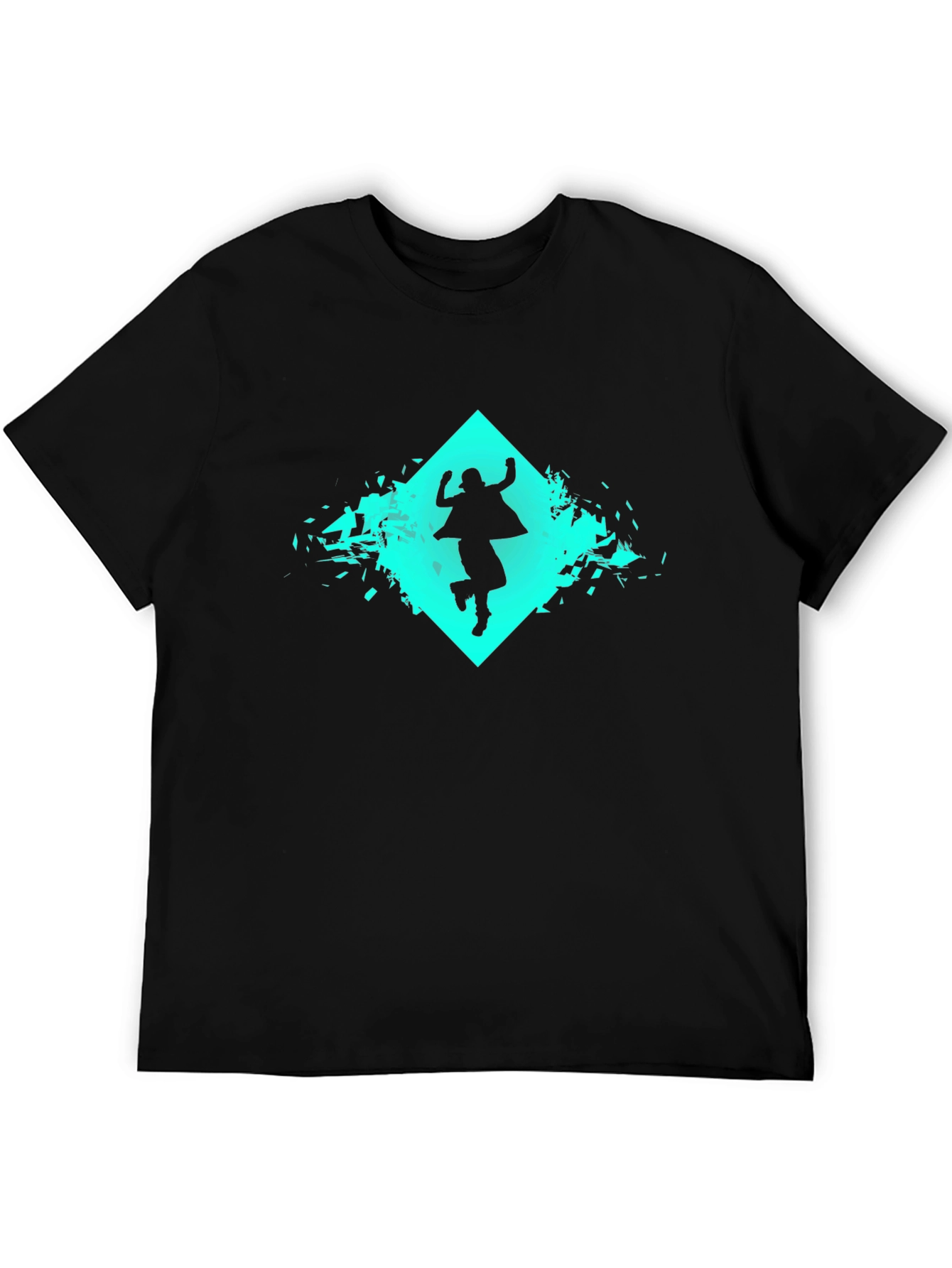 Geometric Silhouette Graphic Black T-Shirt
