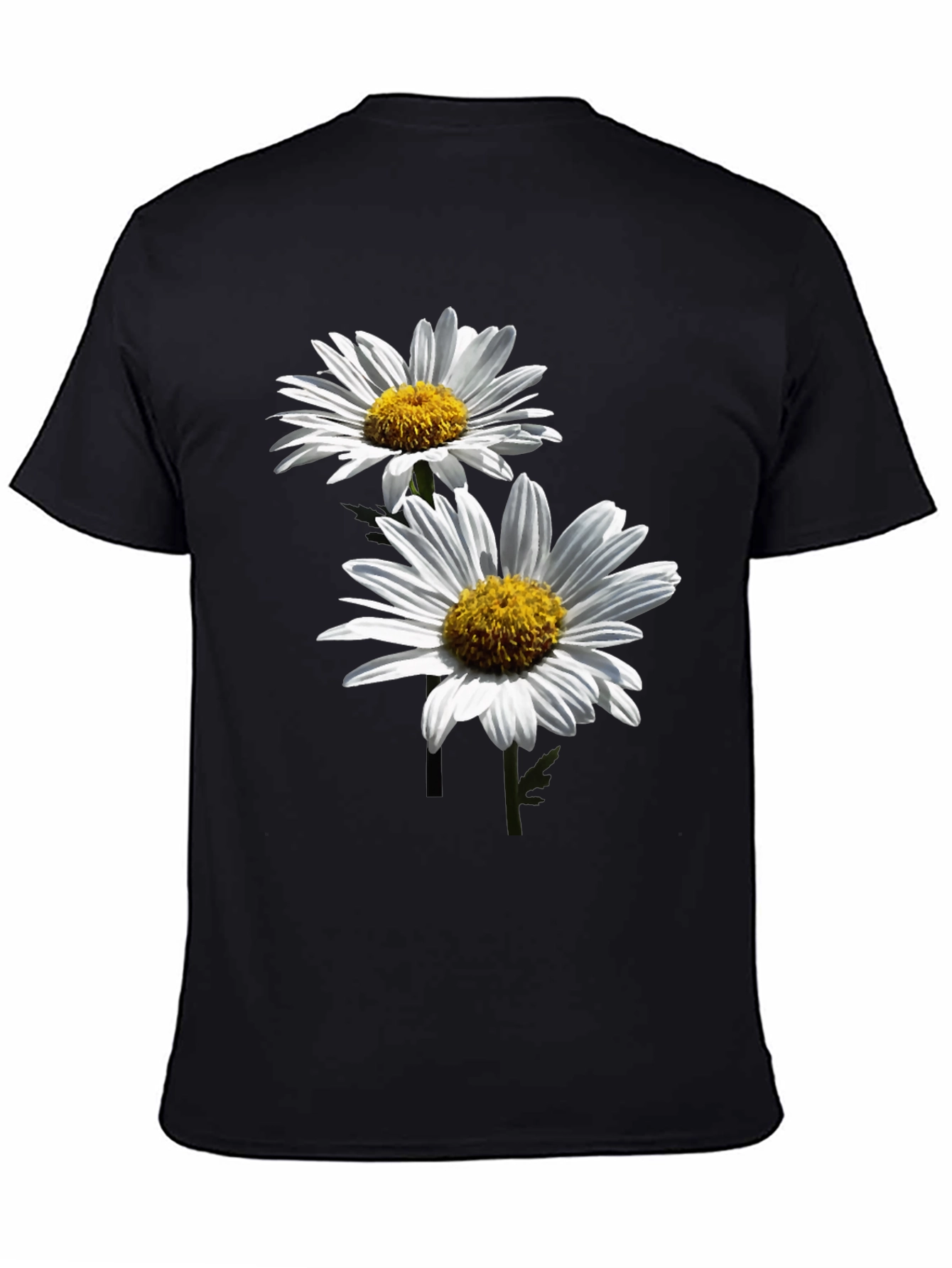 Daisy Print Black T-Shirt