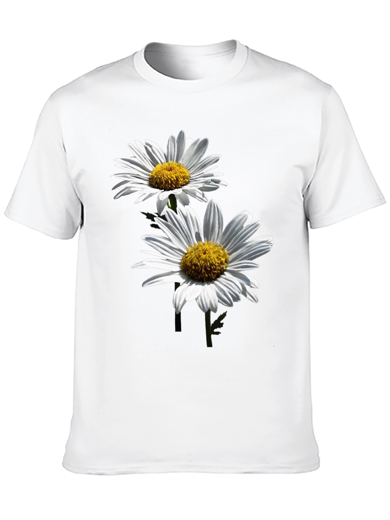 Daisy Print Black T-Shirt