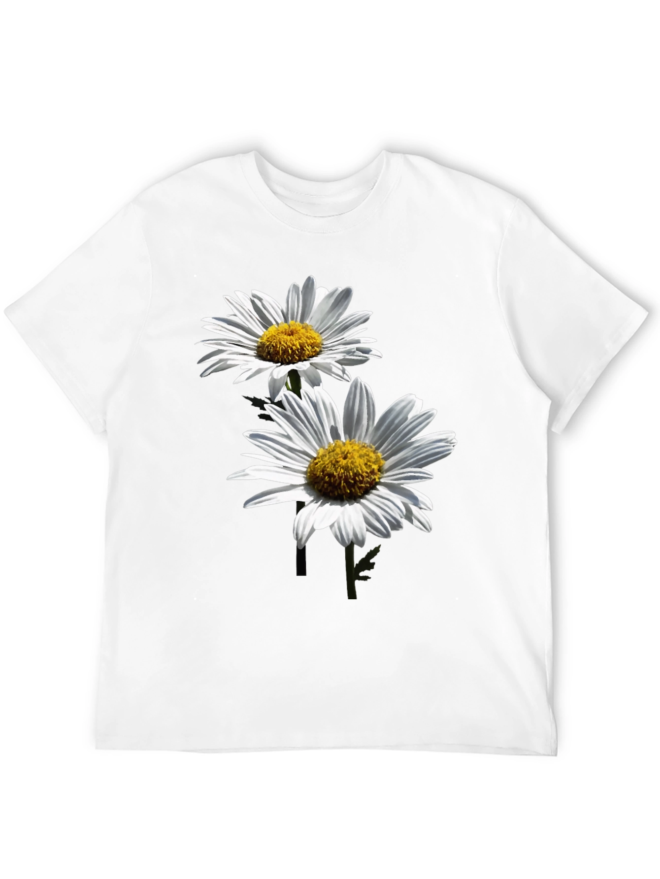 Daisy Print Black T-Shirt