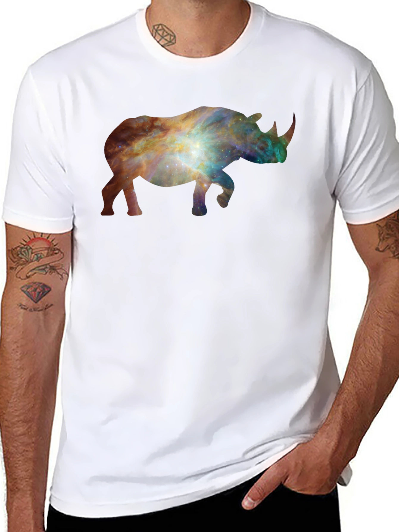 Galaxy Rhino Graphic Tee - Unique & Stylish