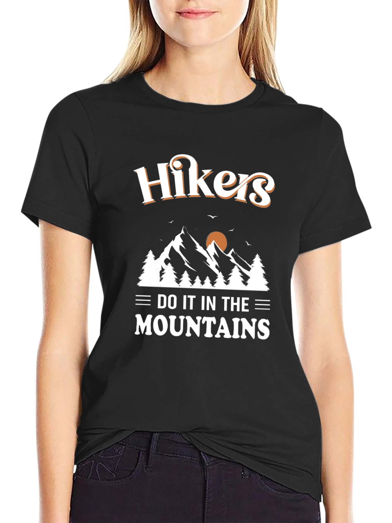 Hikers Do It In The Mountains Black T-Shirt