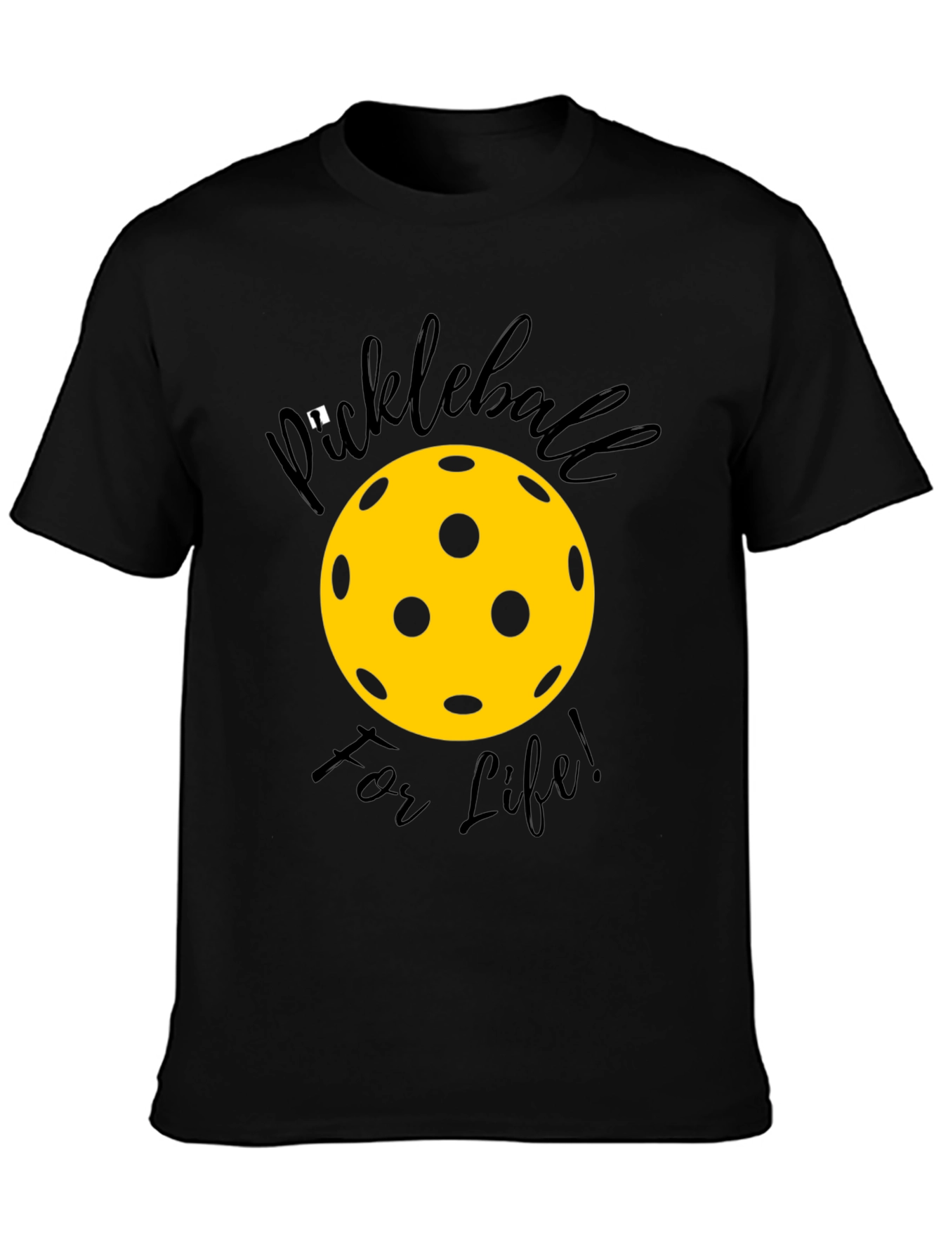 Pickleball For Life Black T-Shirt
