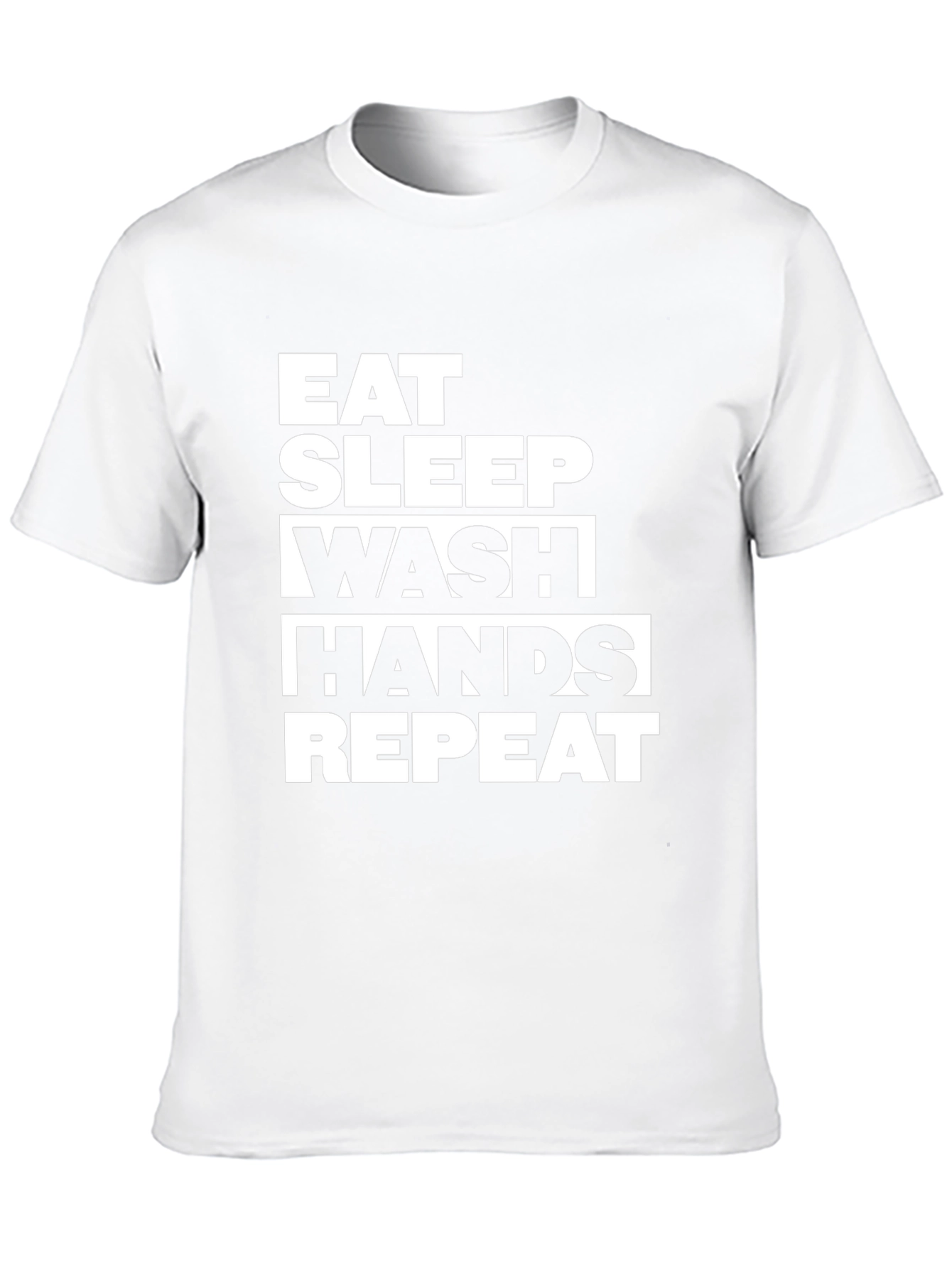 Eat Sleep Wash Hands Repeat Black Graphic Tee
