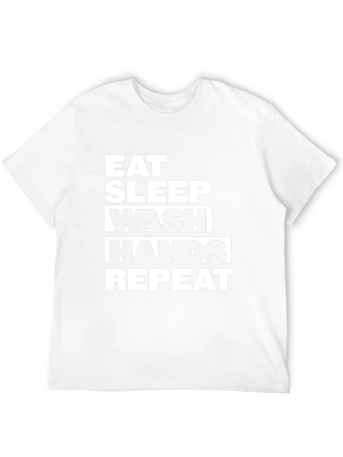 Eat Sleep Wash Hands Repeat Black Graphic Tee