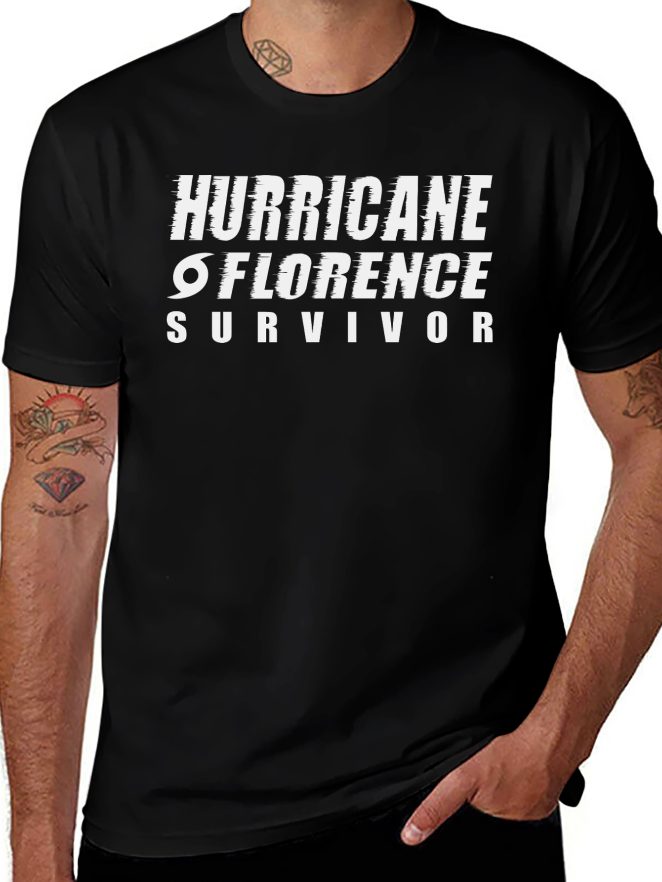 Hurricane Florence Survivor Black T-Shirt