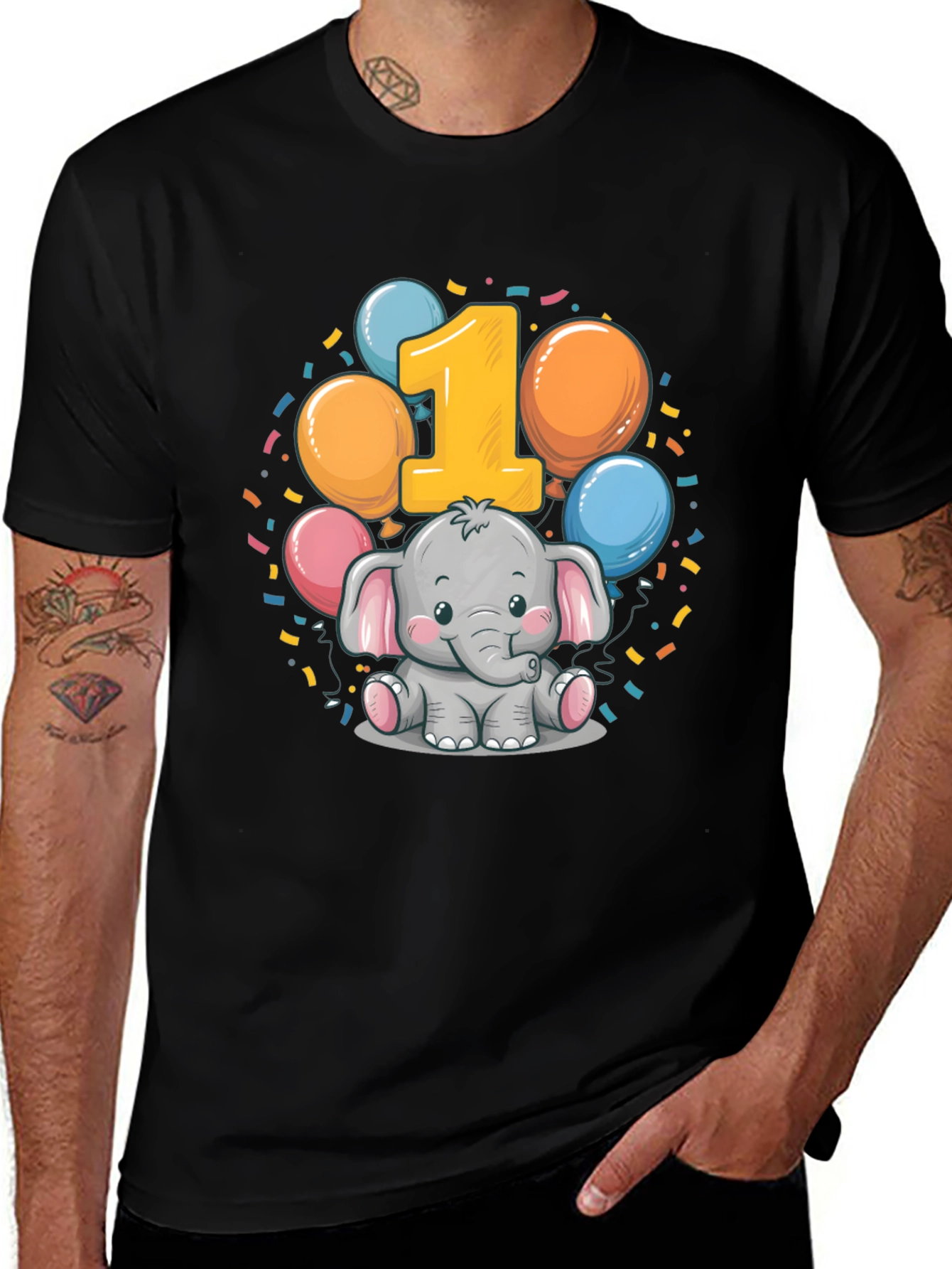 Babys First Birthday Elephant T-Shirt