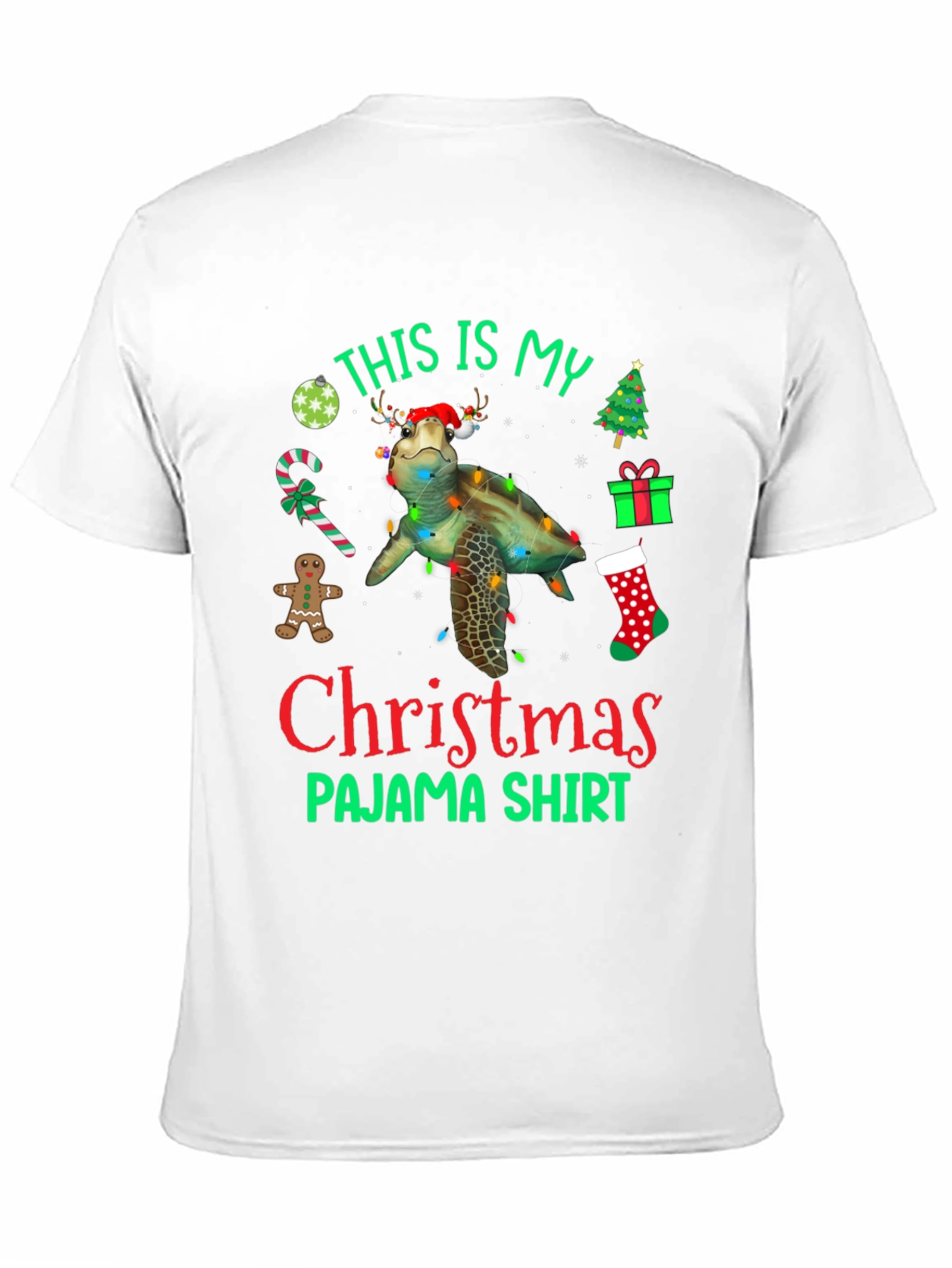 Christmas Pajama Shirt with Turtle