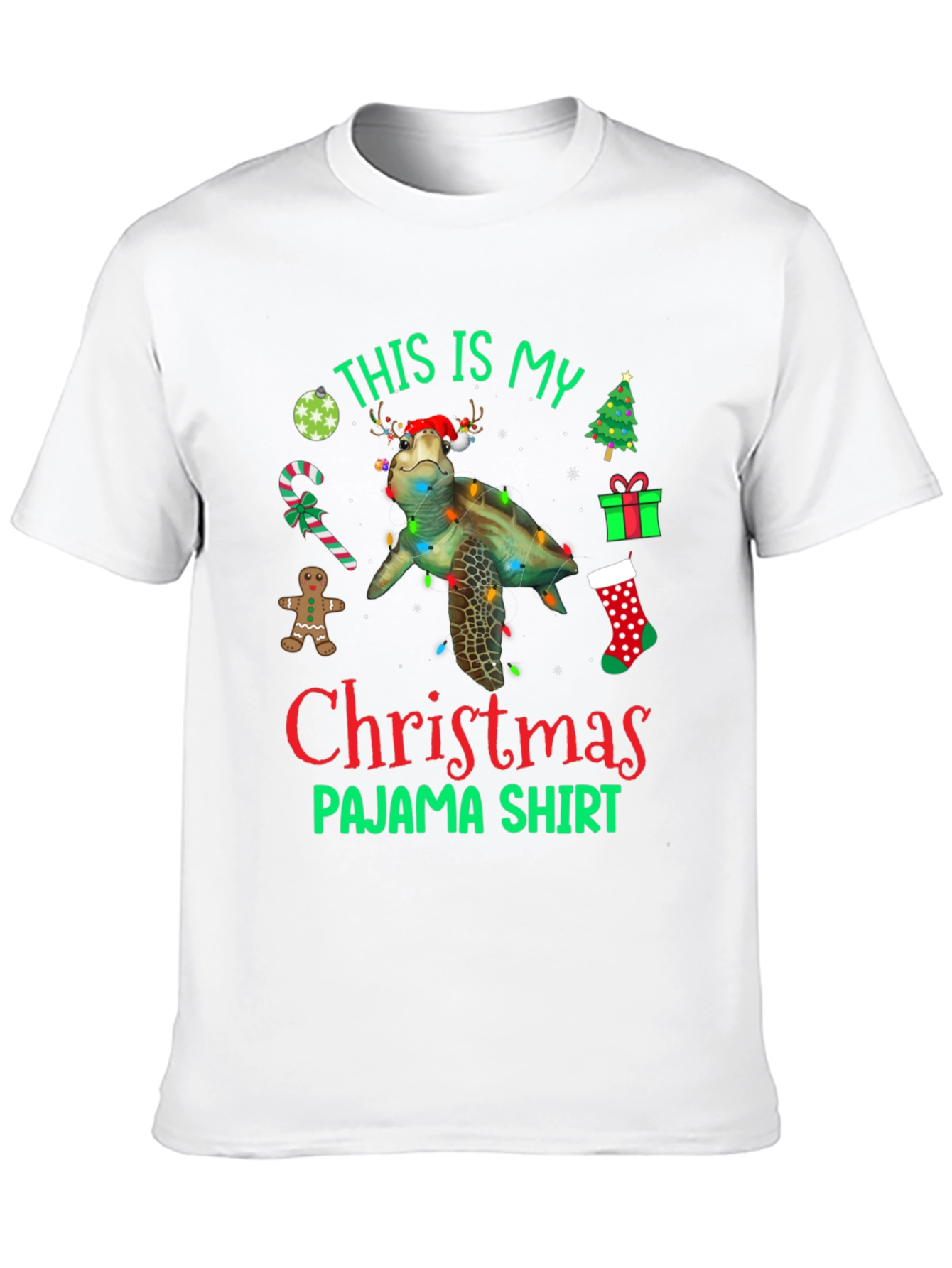 Christmas Pajama Shirt with Turtle