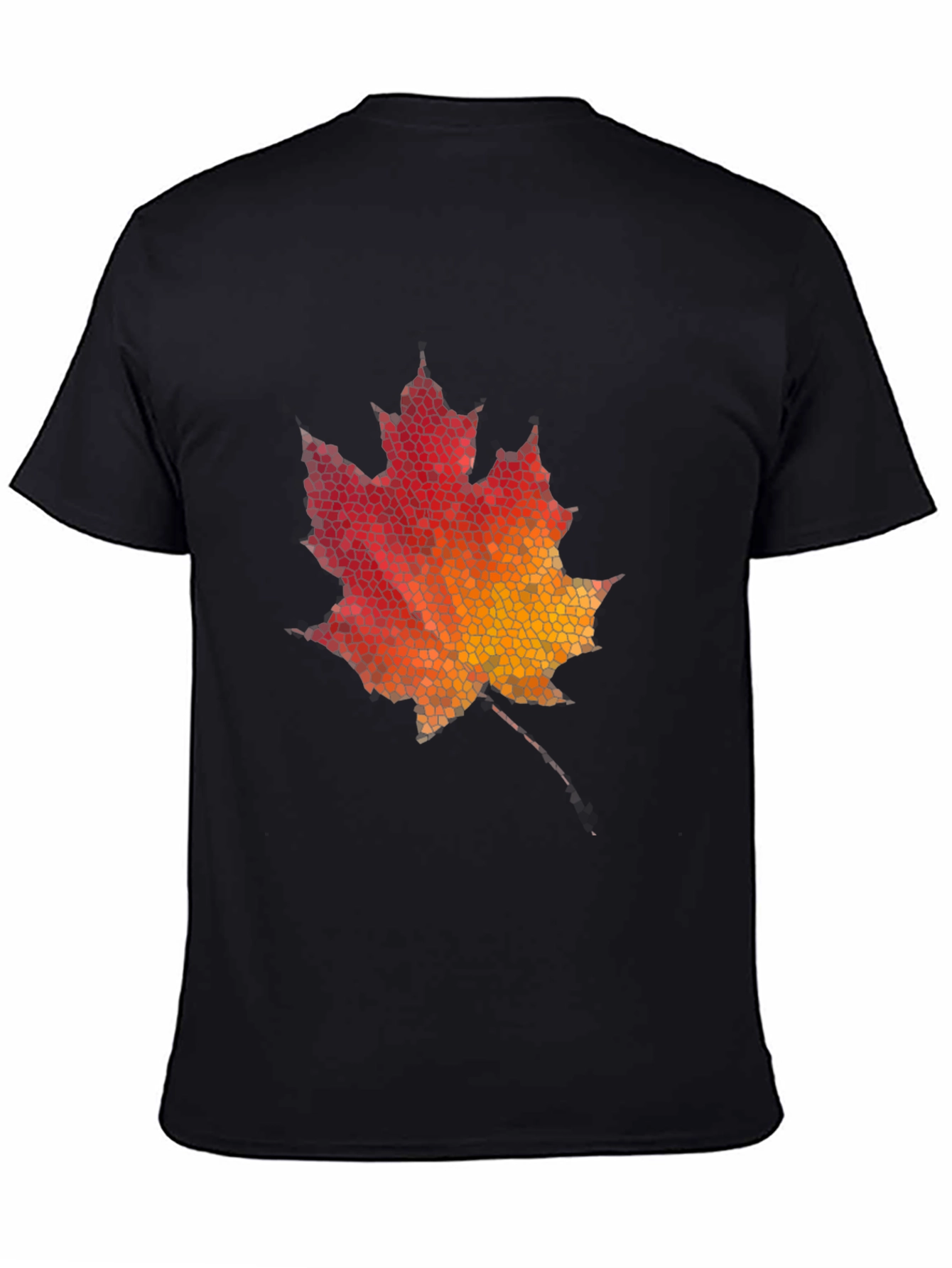 Maple Leaf Mosaic Graphic Tee - Black