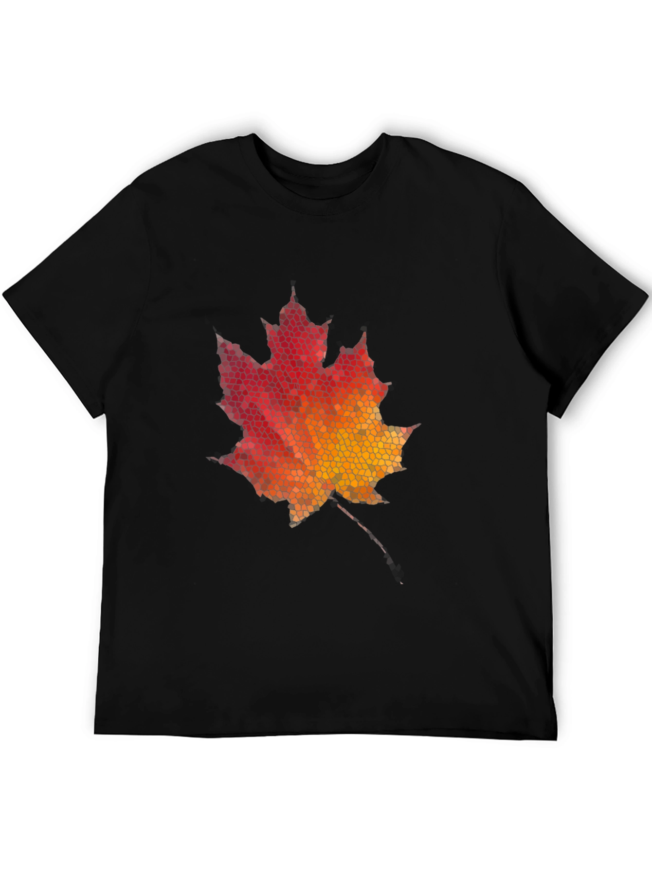 Maple Leaf Mosaic Graphic Tee - Black