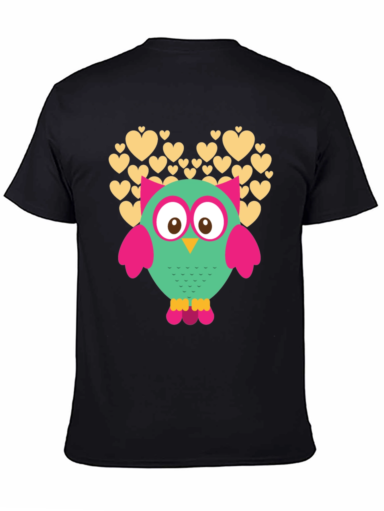 Owl Heart Graphic Black T-Shirt