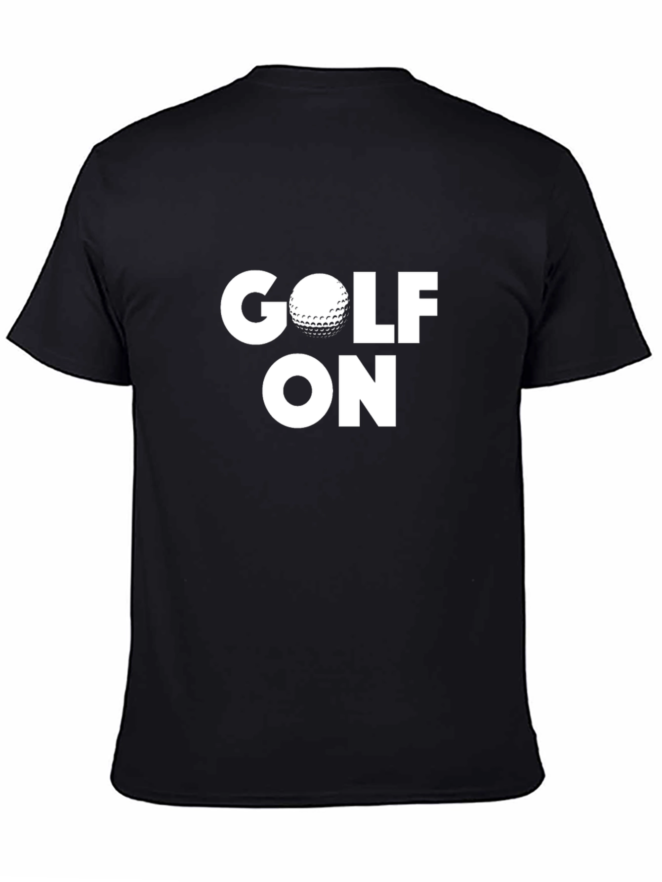 Golf On T-Shirt - Black Cotton Golfing Tee
