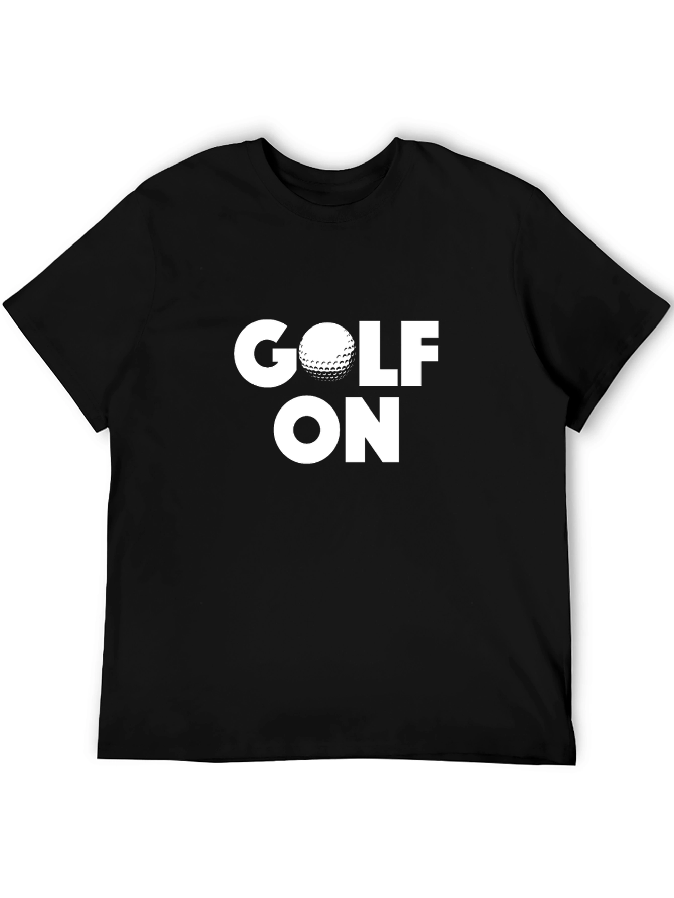 Golf On T-Shirt - Black Cotton Golfing Tee