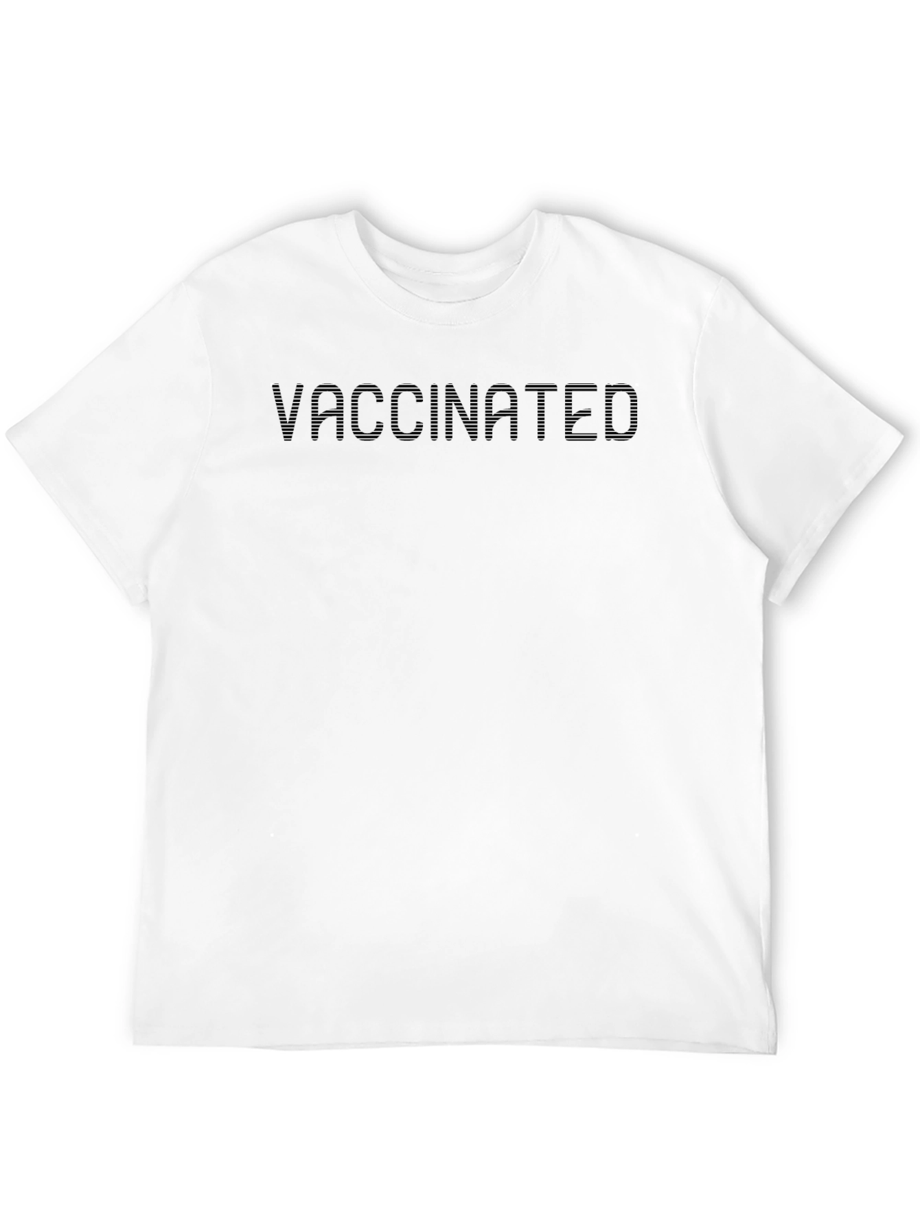 Vaccinated Graphic Tee - Black Crew Neck Shirt
