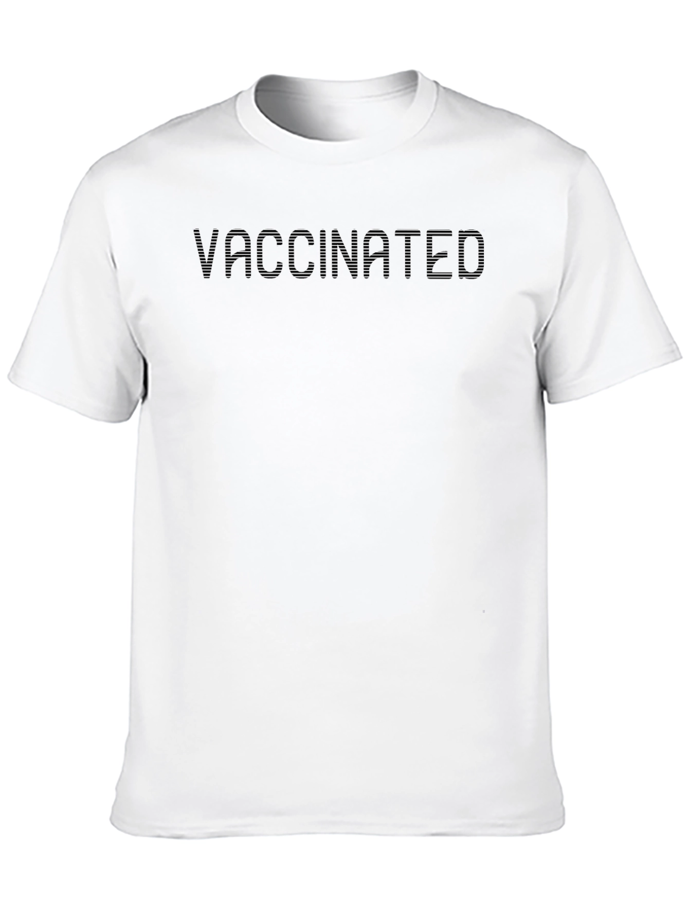 Vaccinated Graphic Tee - Black Crew Neck Shirt