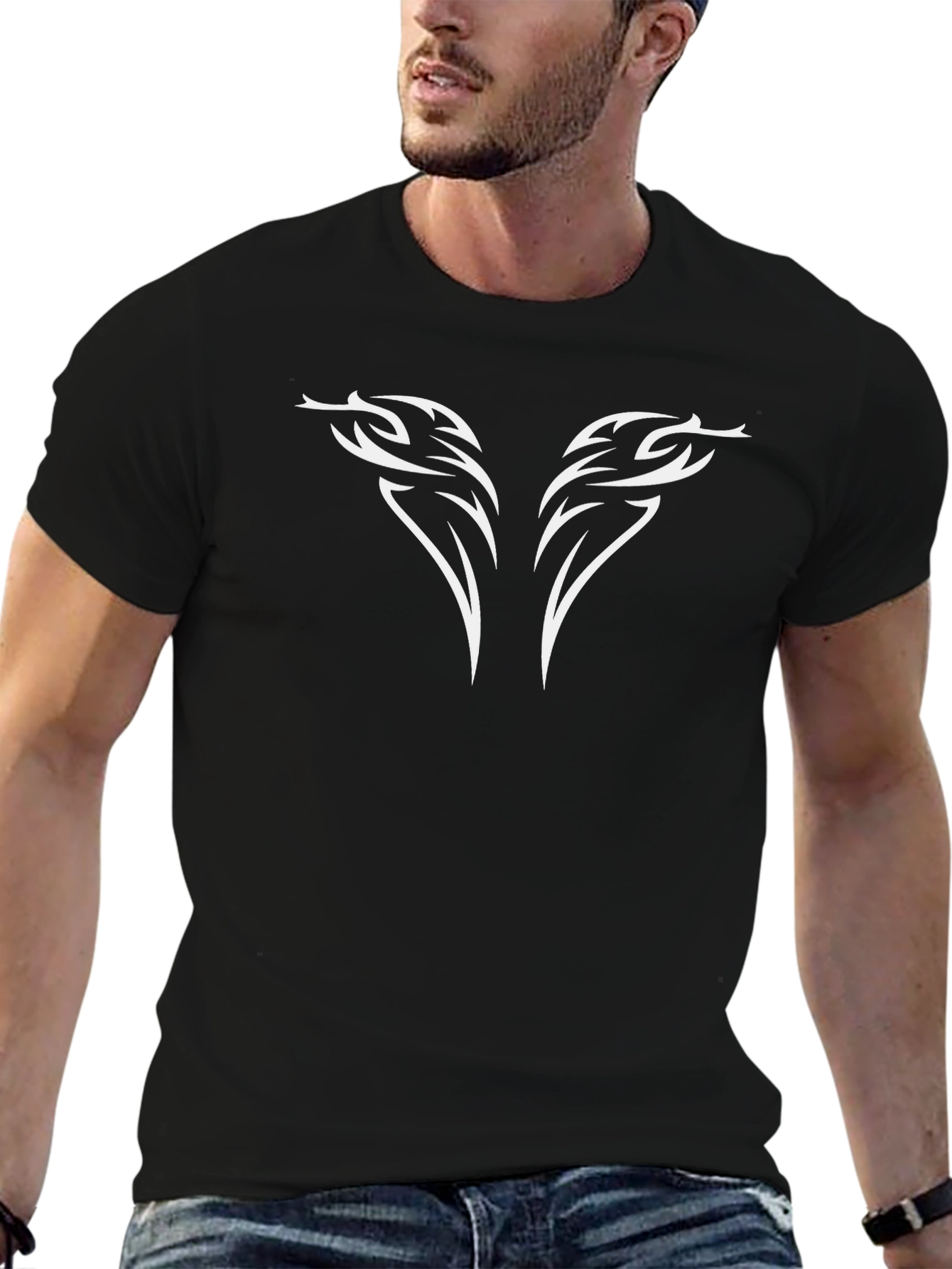 Tribal Wings Graphic Tee - Mens Black T-Shirt