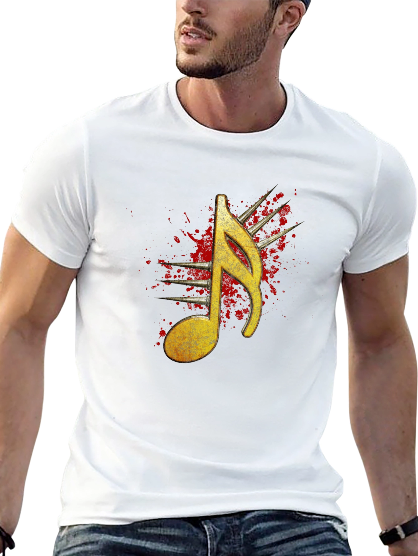 Music Note Graphic Tee - Mens Black T-Shirt