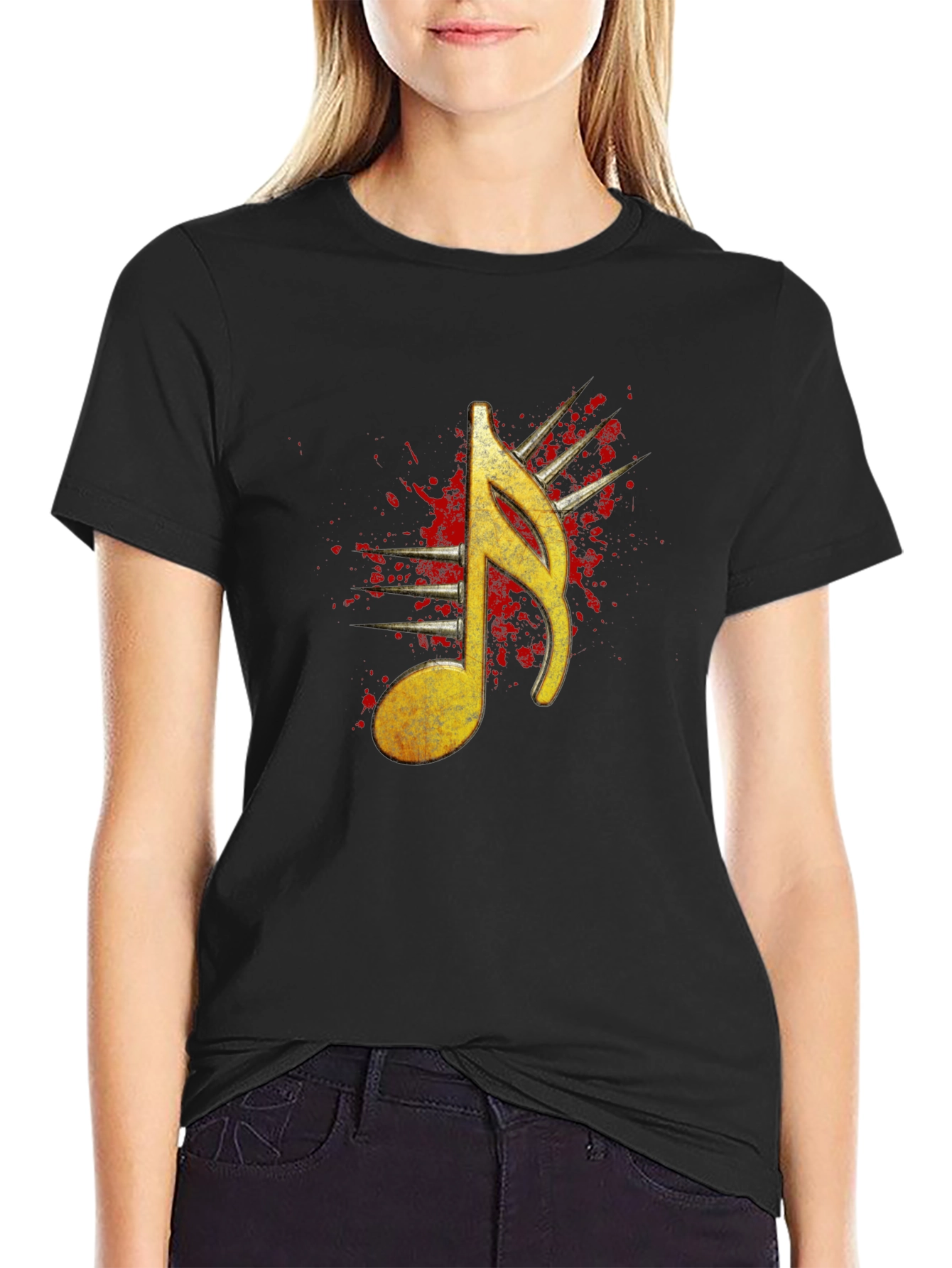 Music Note Graphic Tee - Mens Black T-Shirt