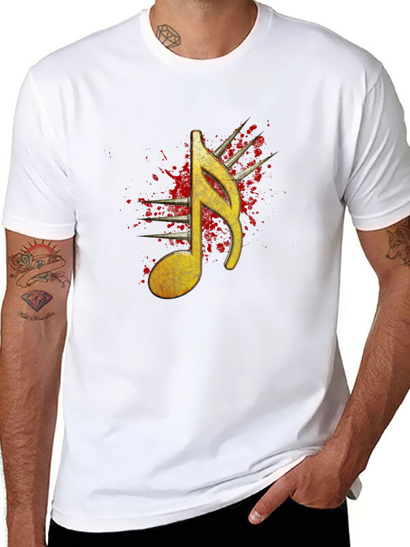 Music Note Graphic Tee - Mens Black T-Shirt