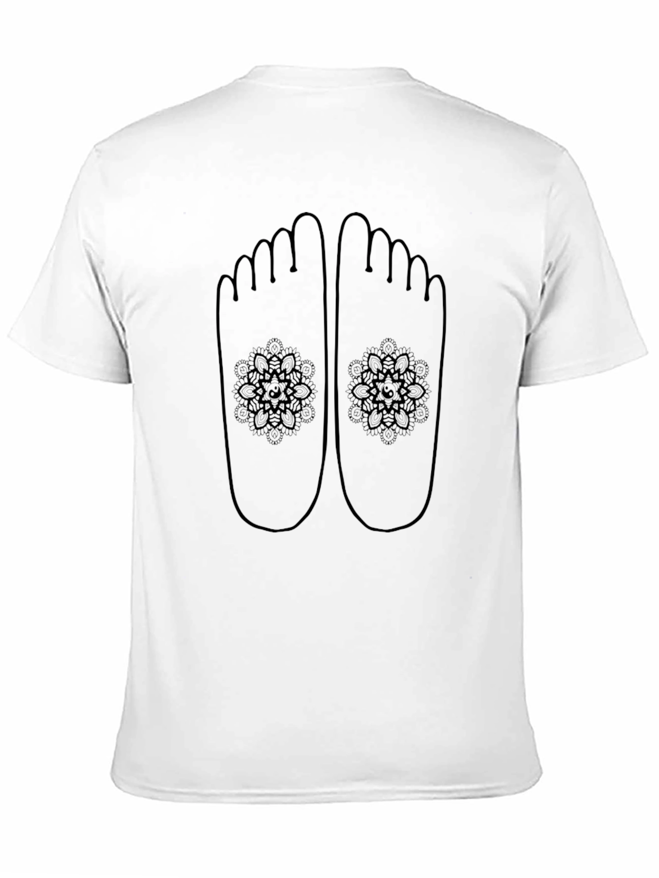Barefoot Mandala Tee - Black Cotton Comfort