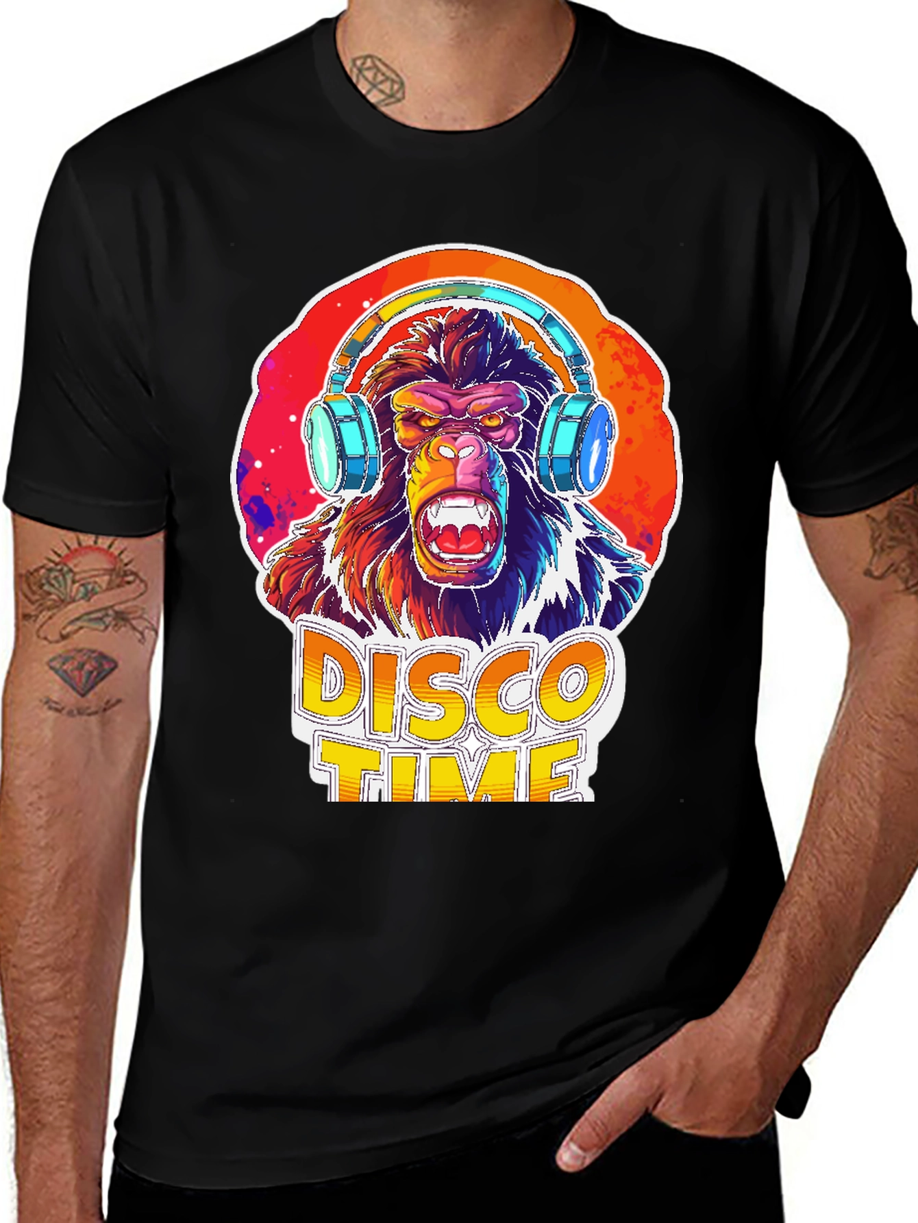 Disco Gorilla Graphic Tee - Party Animal Shirt