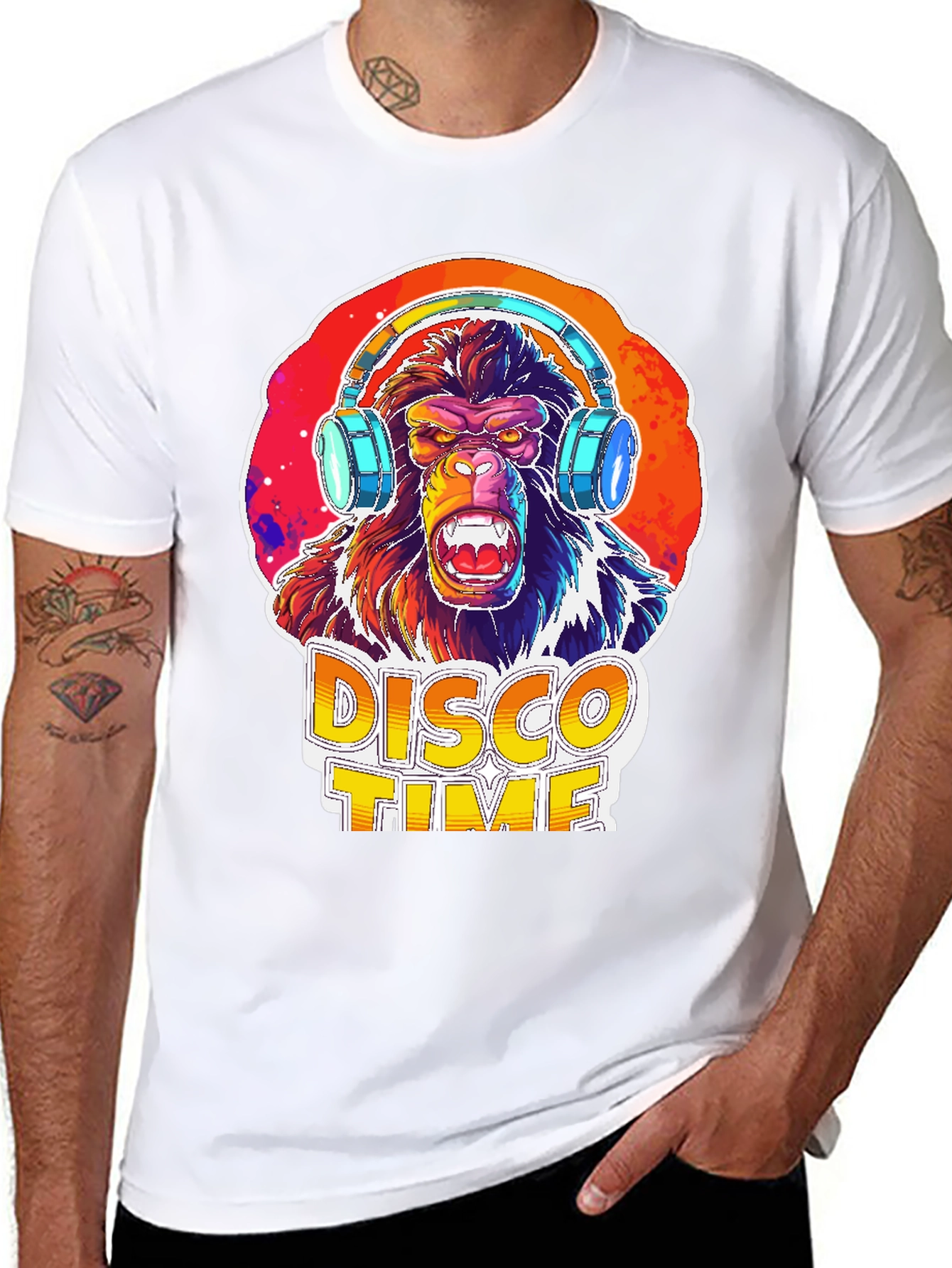 Disco Gorilla Graphic Tee - Party Animal Shirt