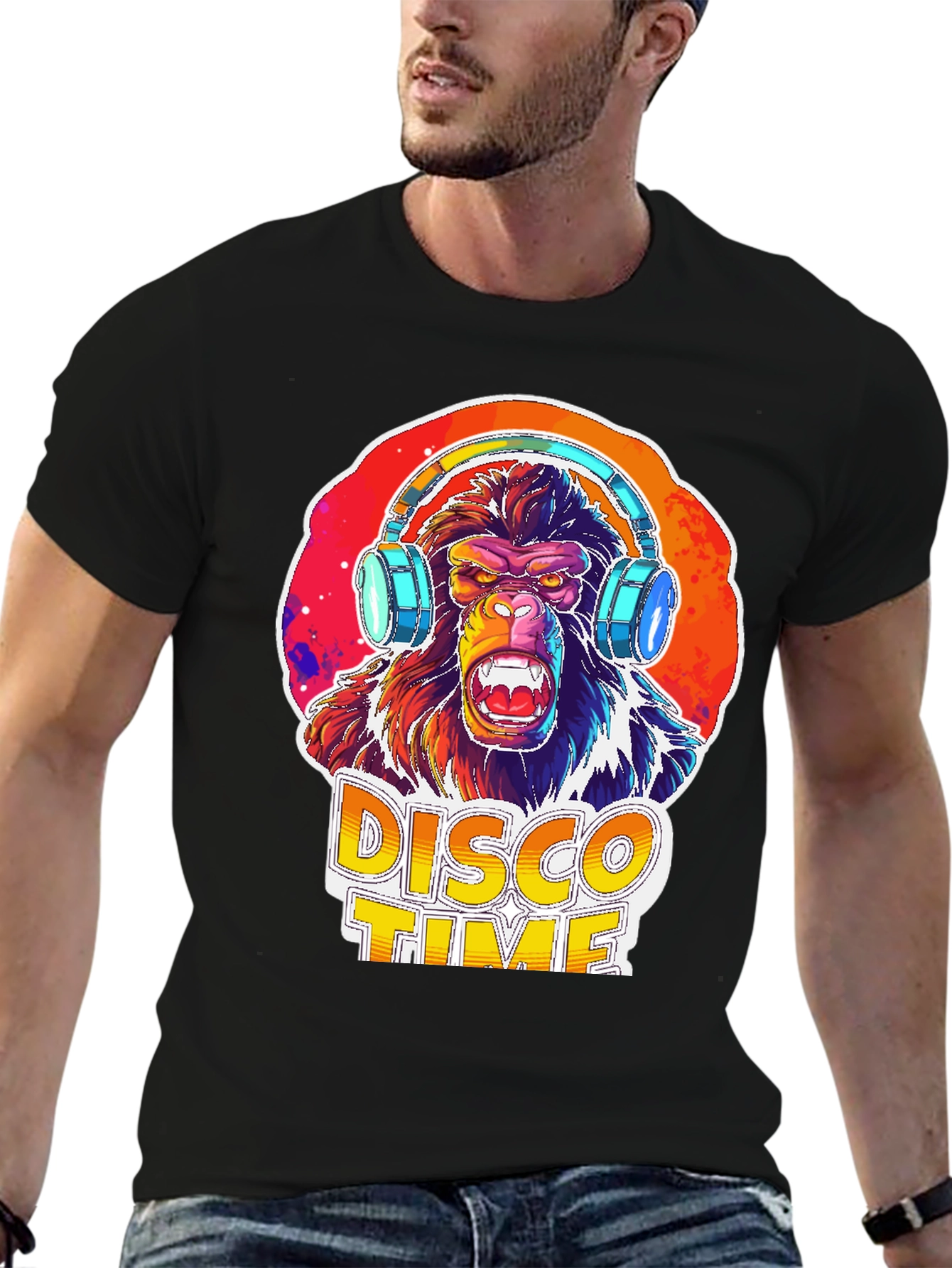 Disco Gorilla Graphic Tee - Party Animal Shirt