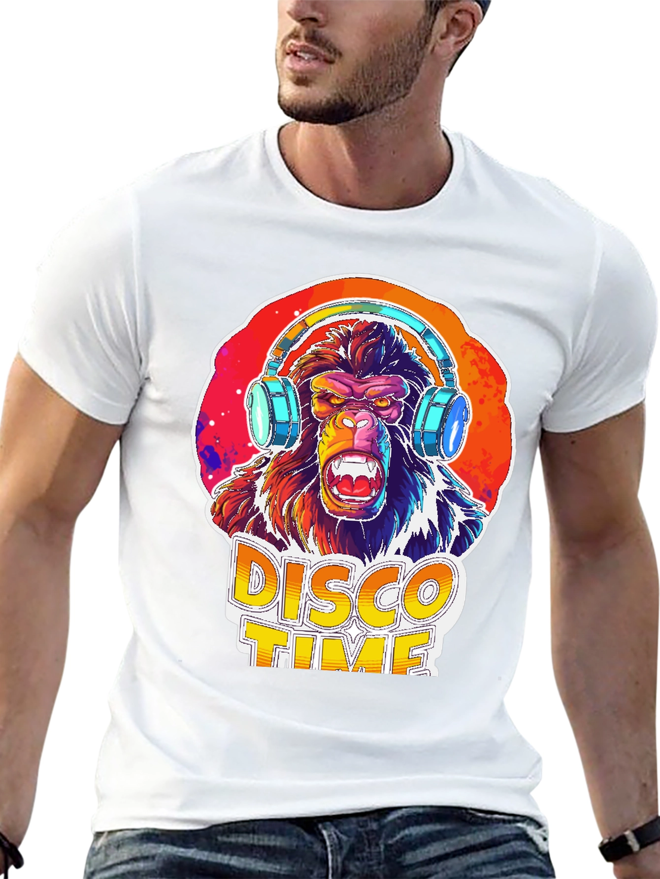 Disco Gorilla Graphic Tee - Party Animal Shirt