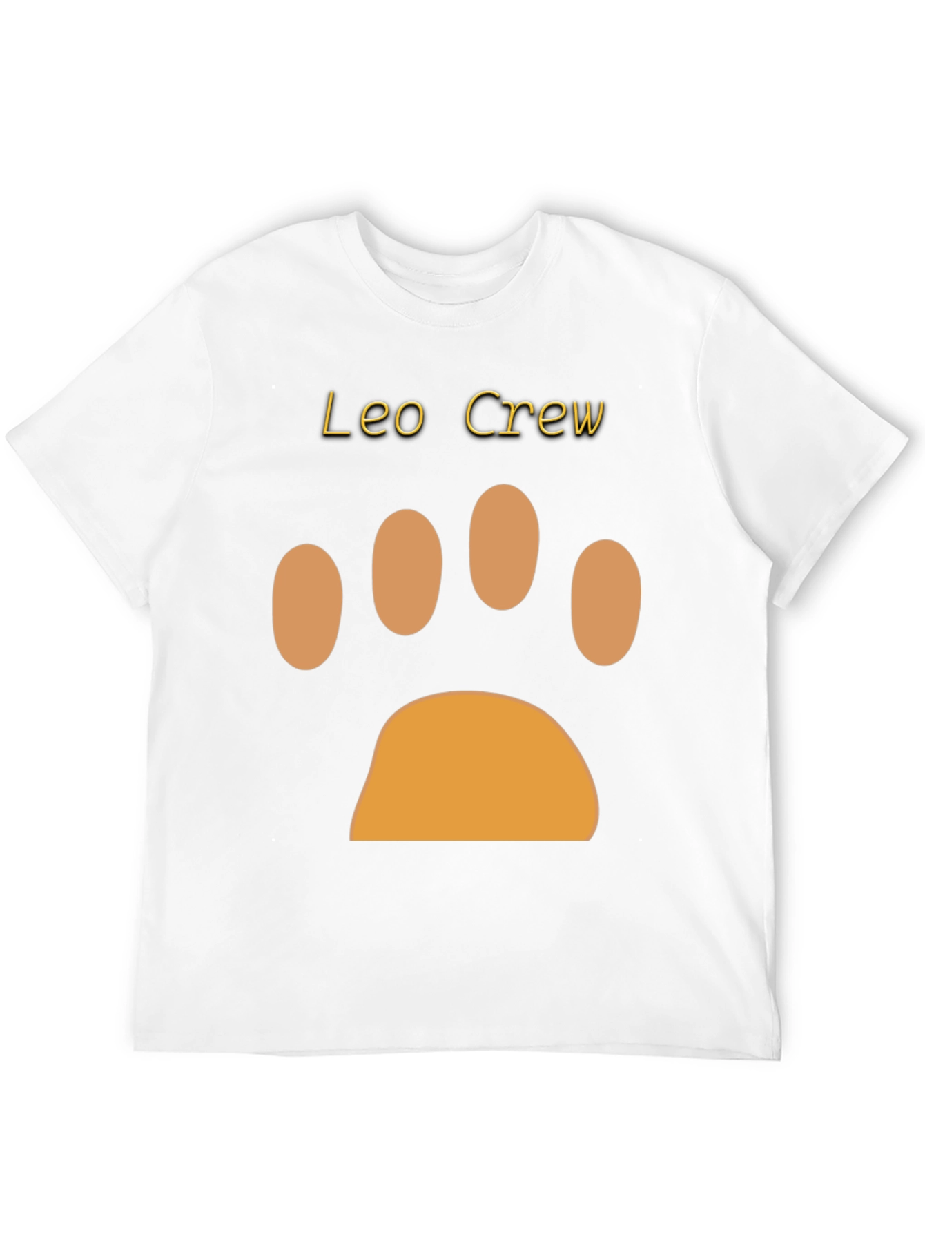 Leo Crew Black T-Shirt with Paw Print