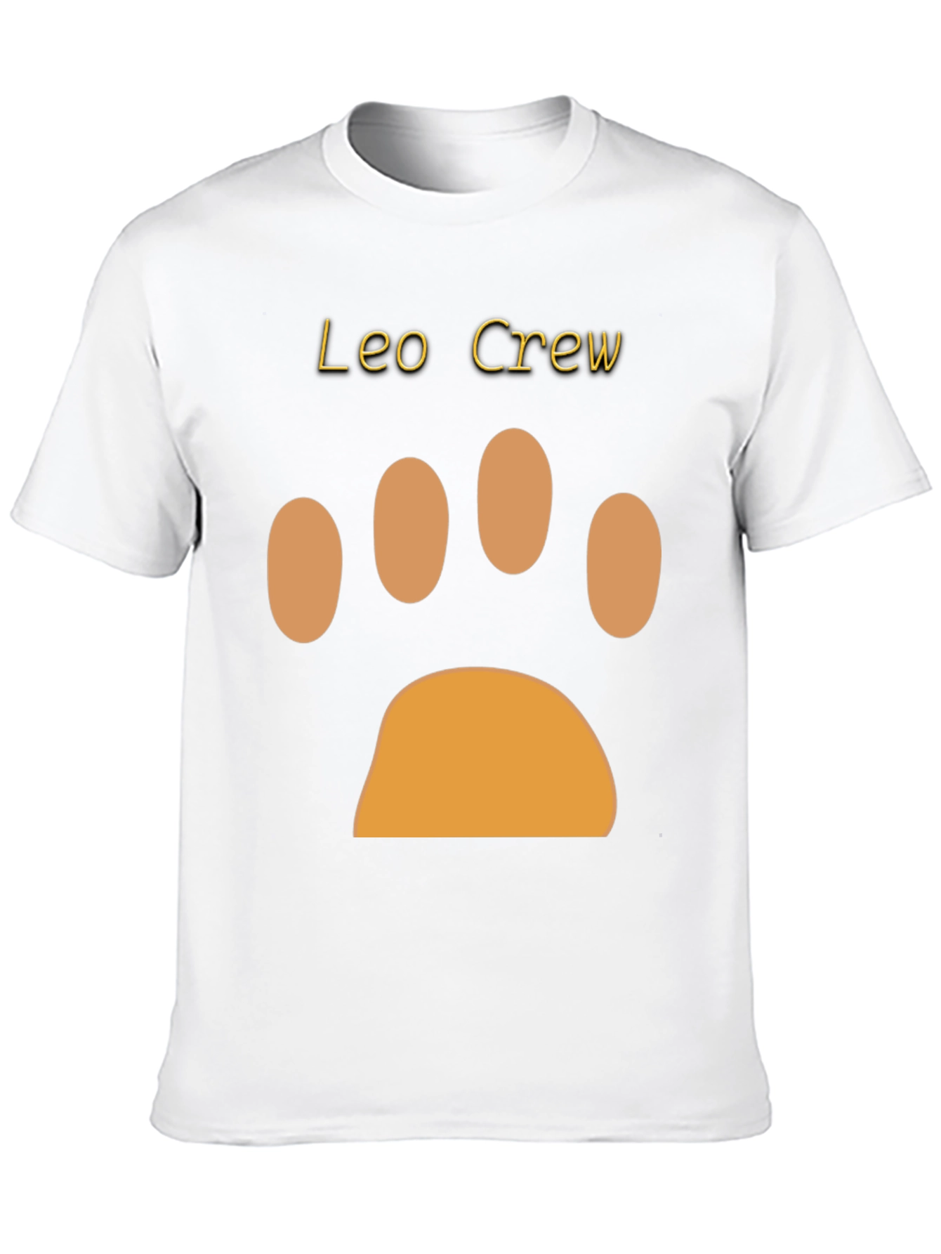 Leo Crew Black T-Shirt with Paw Print