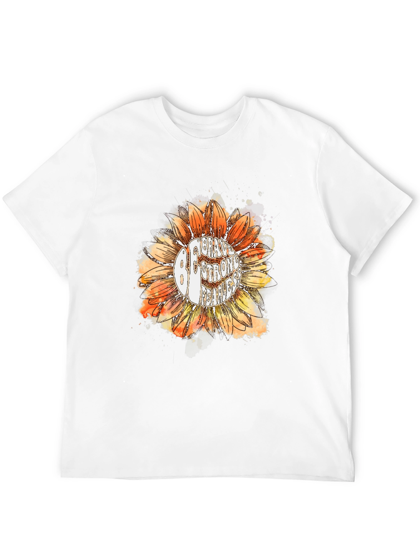 Be Brave Sunflower Graphic Tee - Black Cotton T-Shirt