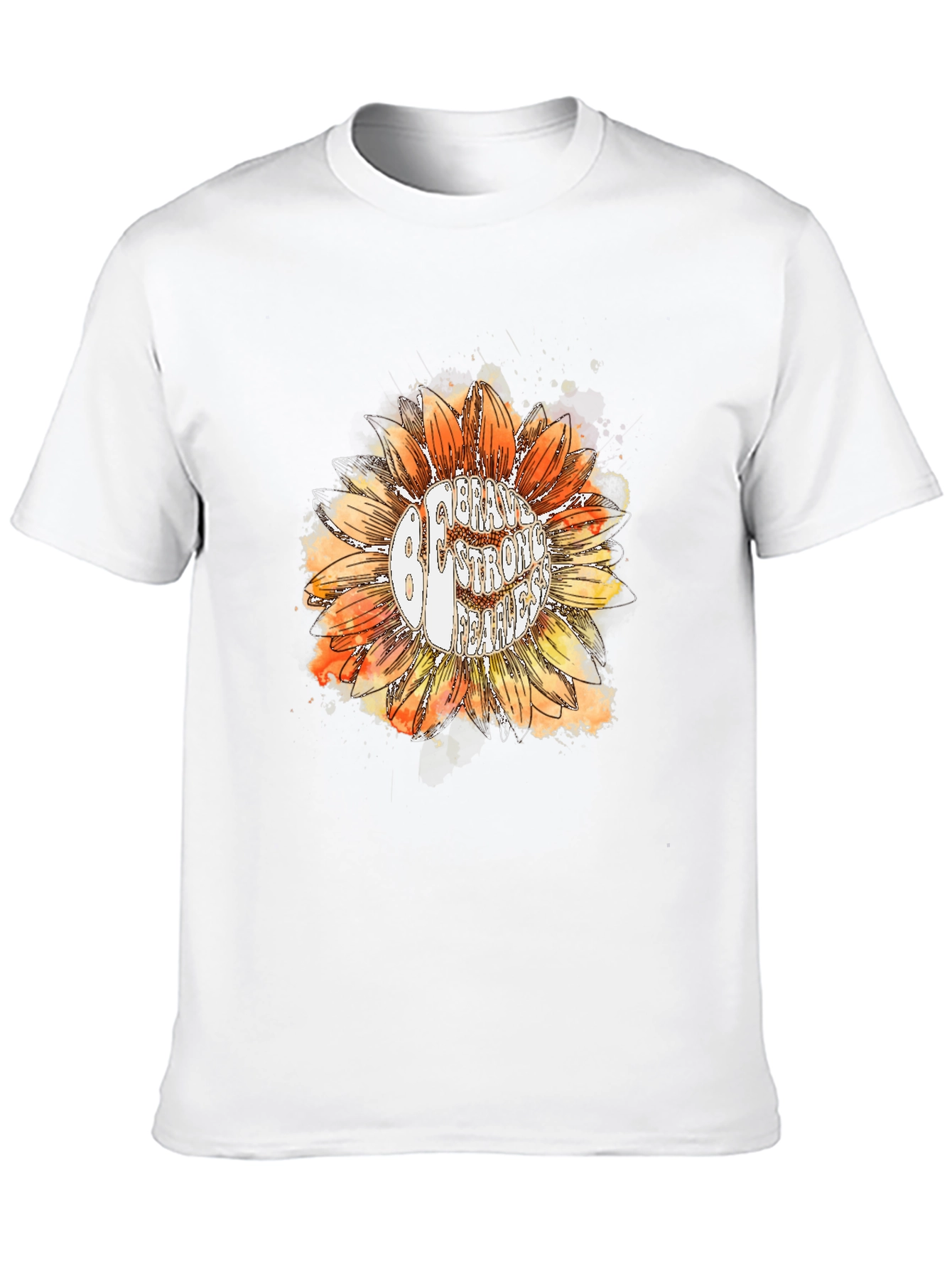 Be Brave Sunflower Graphic Tee - Black Cotton T-Shirt