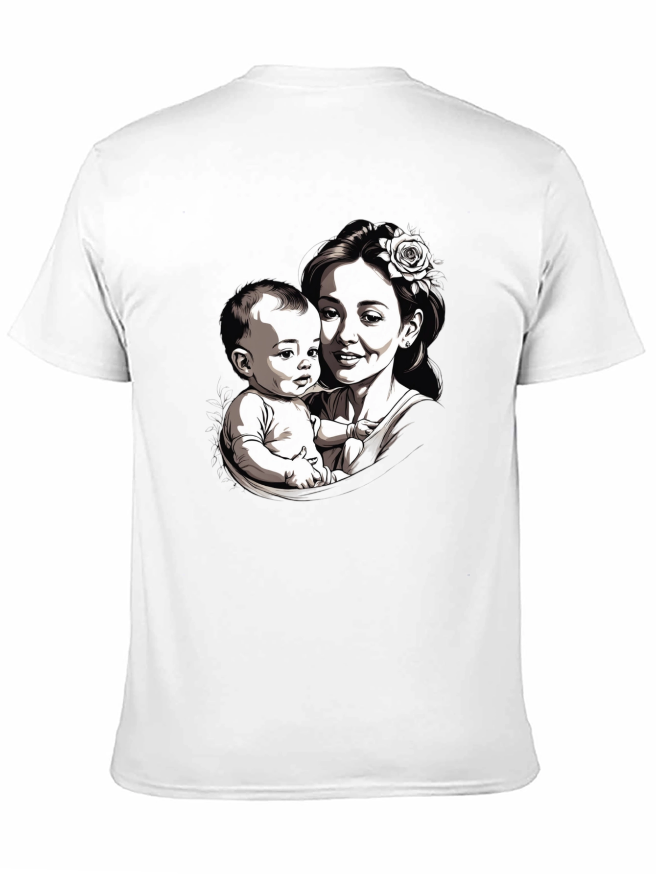 Mother & Child Graphic Tee - Black Unisex T-Shirt