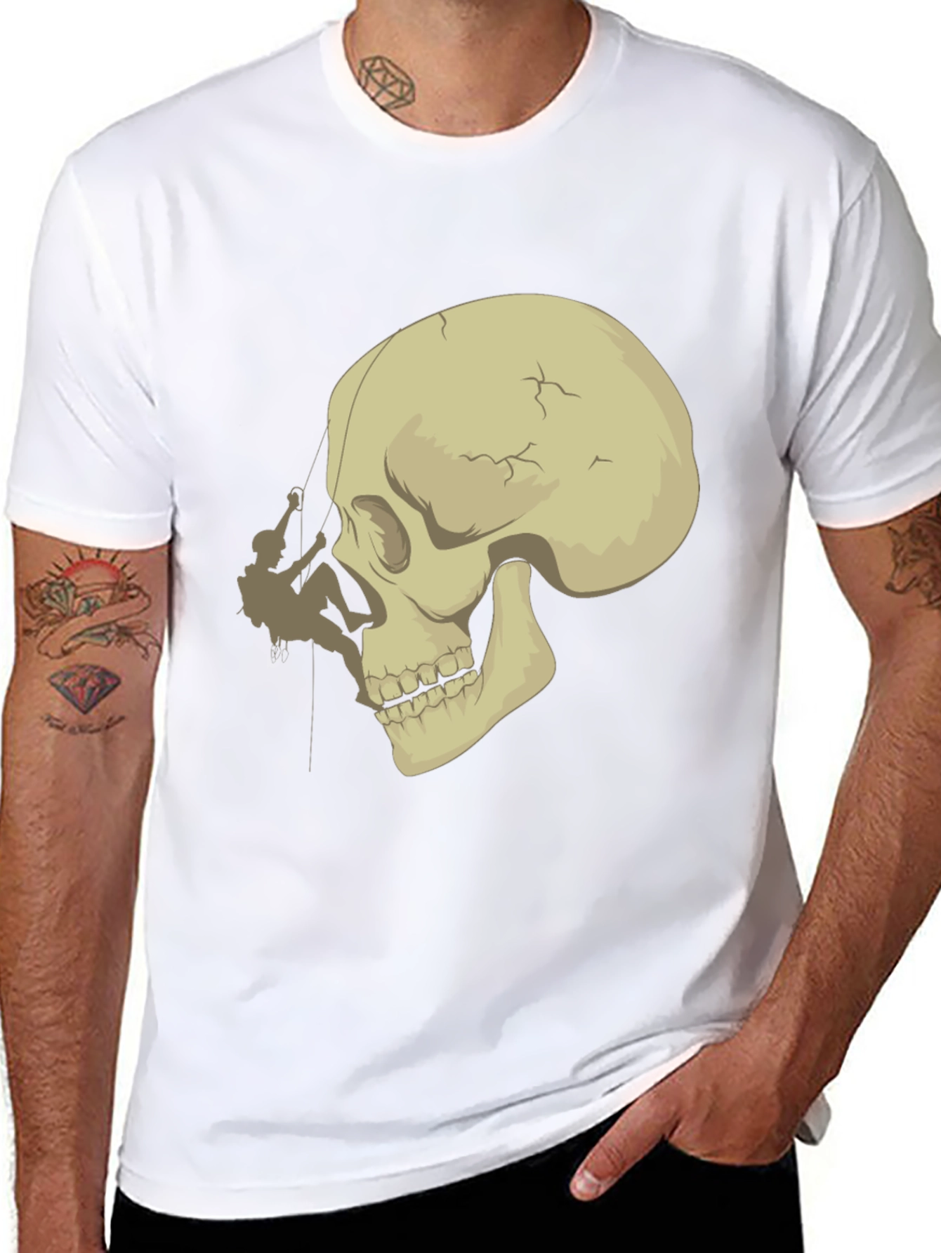 Skull Climber Graphic Tee - Edgy & Unique