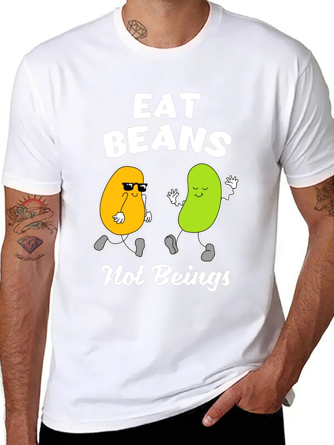 Eat Beans T-Shirt - Funny Vegan Tee