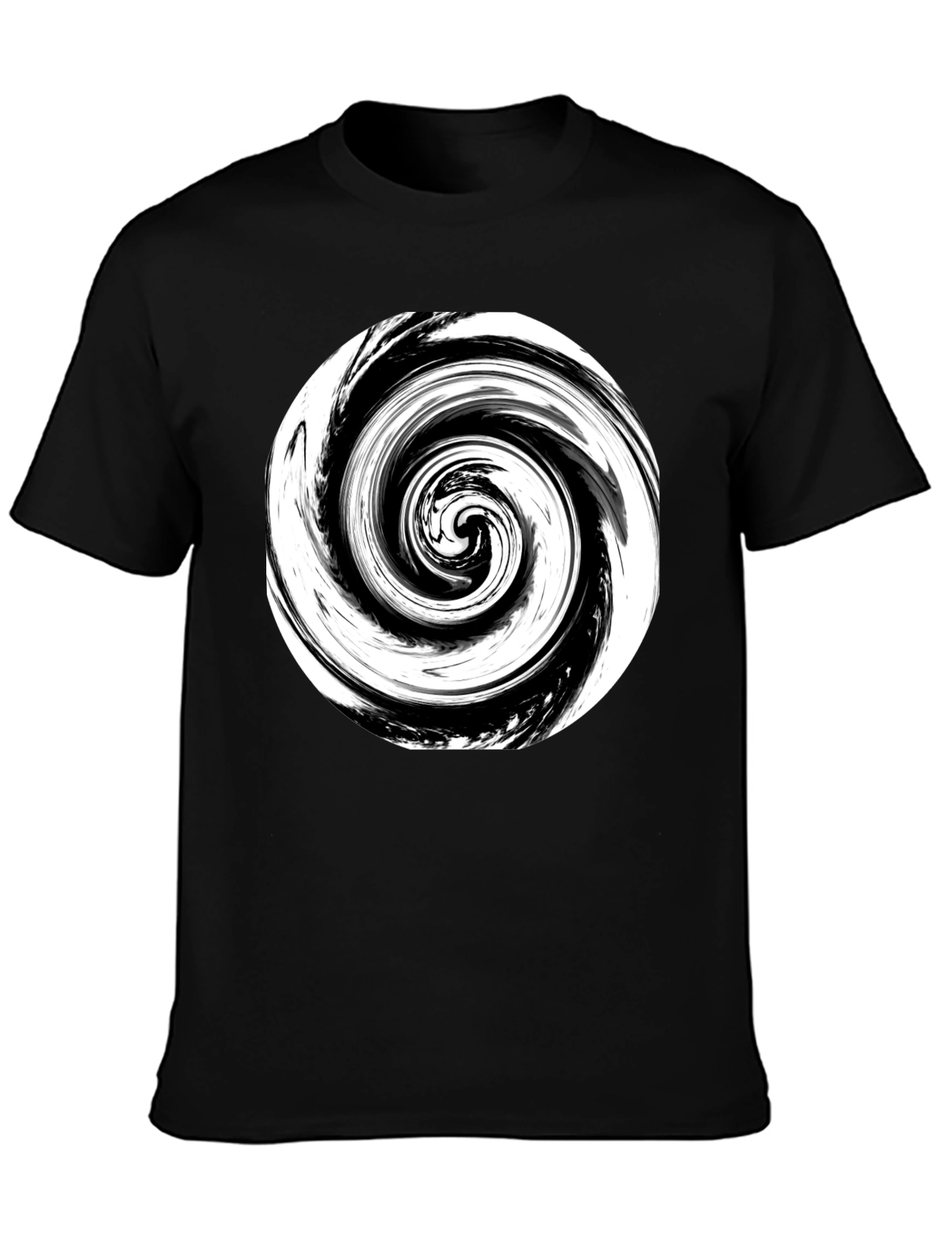 Abstract Swirl Graphic Print Black T-Shirt