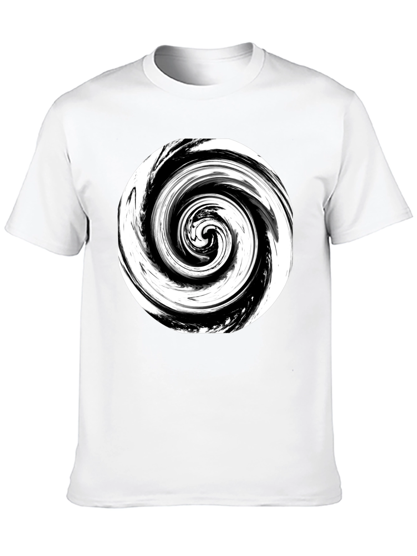 Abstract Swirl Graphic Print Black T-Shirt