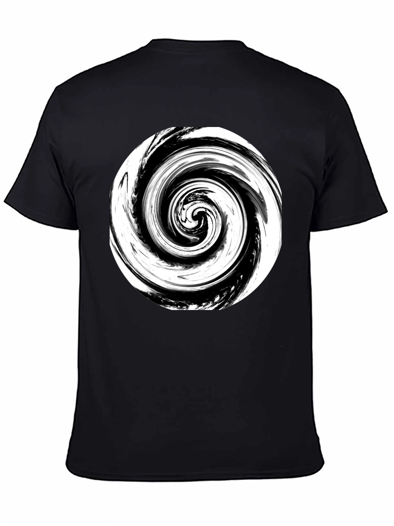 Abstract Swirl Graphic Print Black T-Shirt