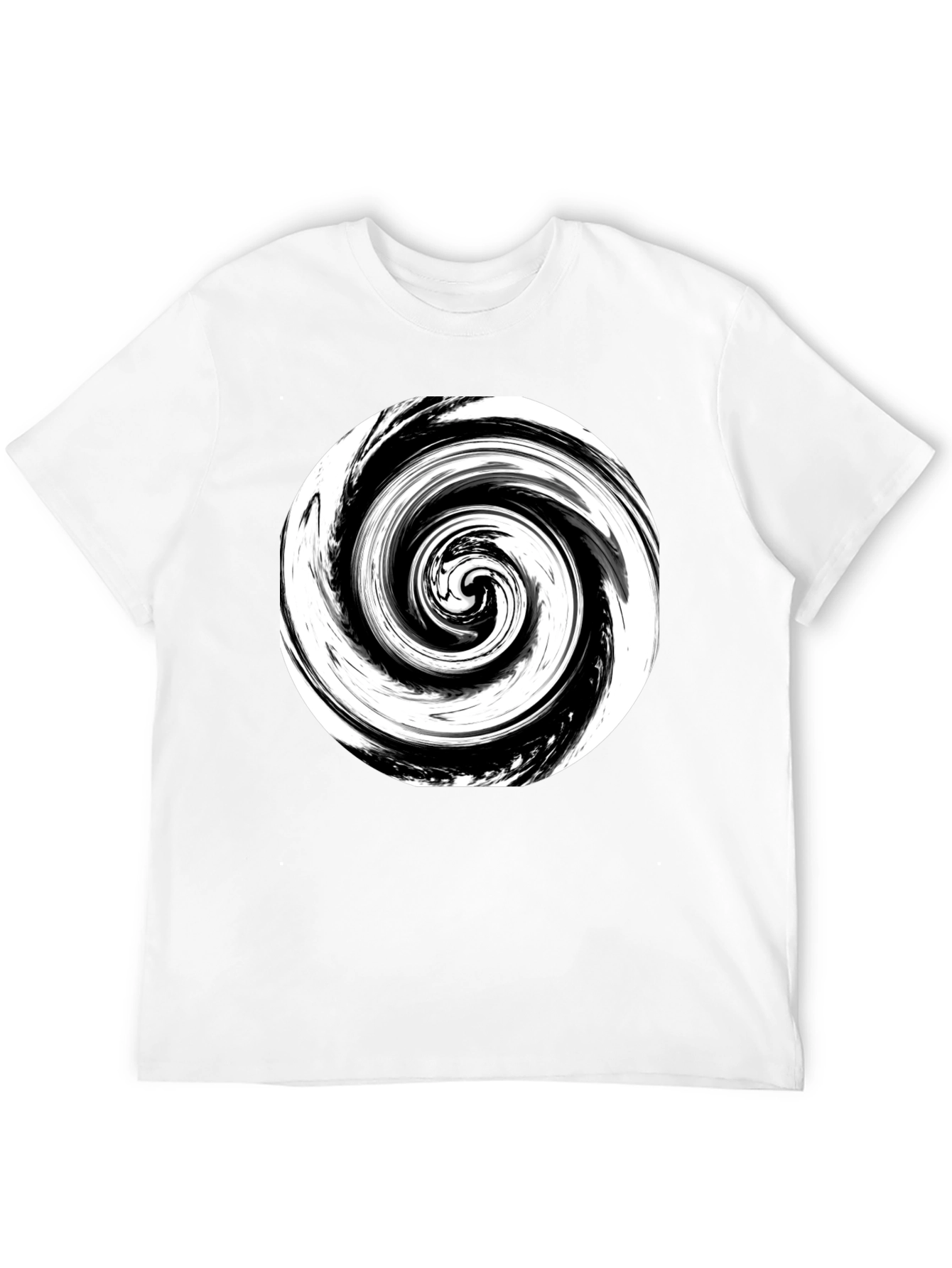 Abstract Swirl Graphic Print Black T-Shirt