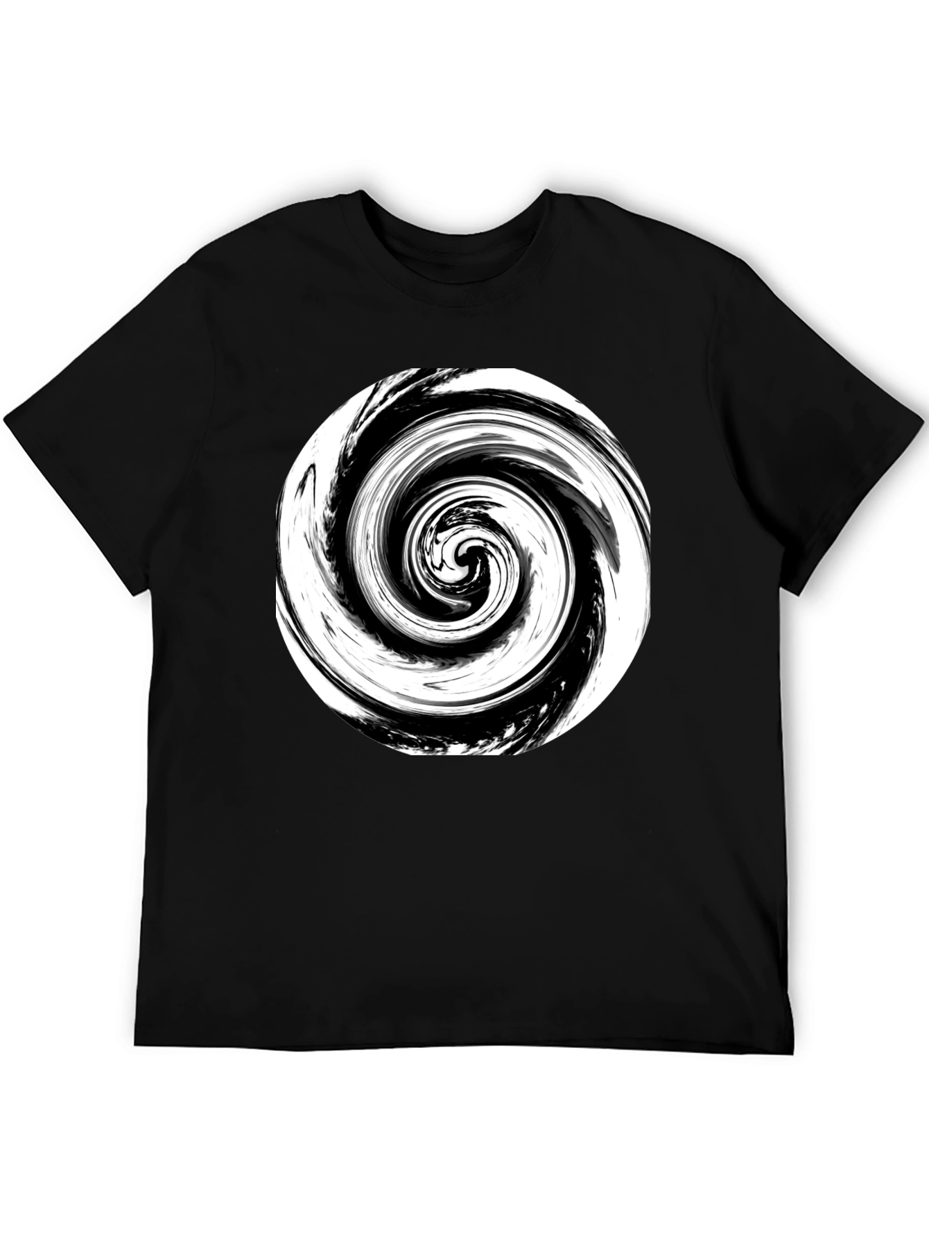 Abstract Swirl Graphic Print Black T-Shirt