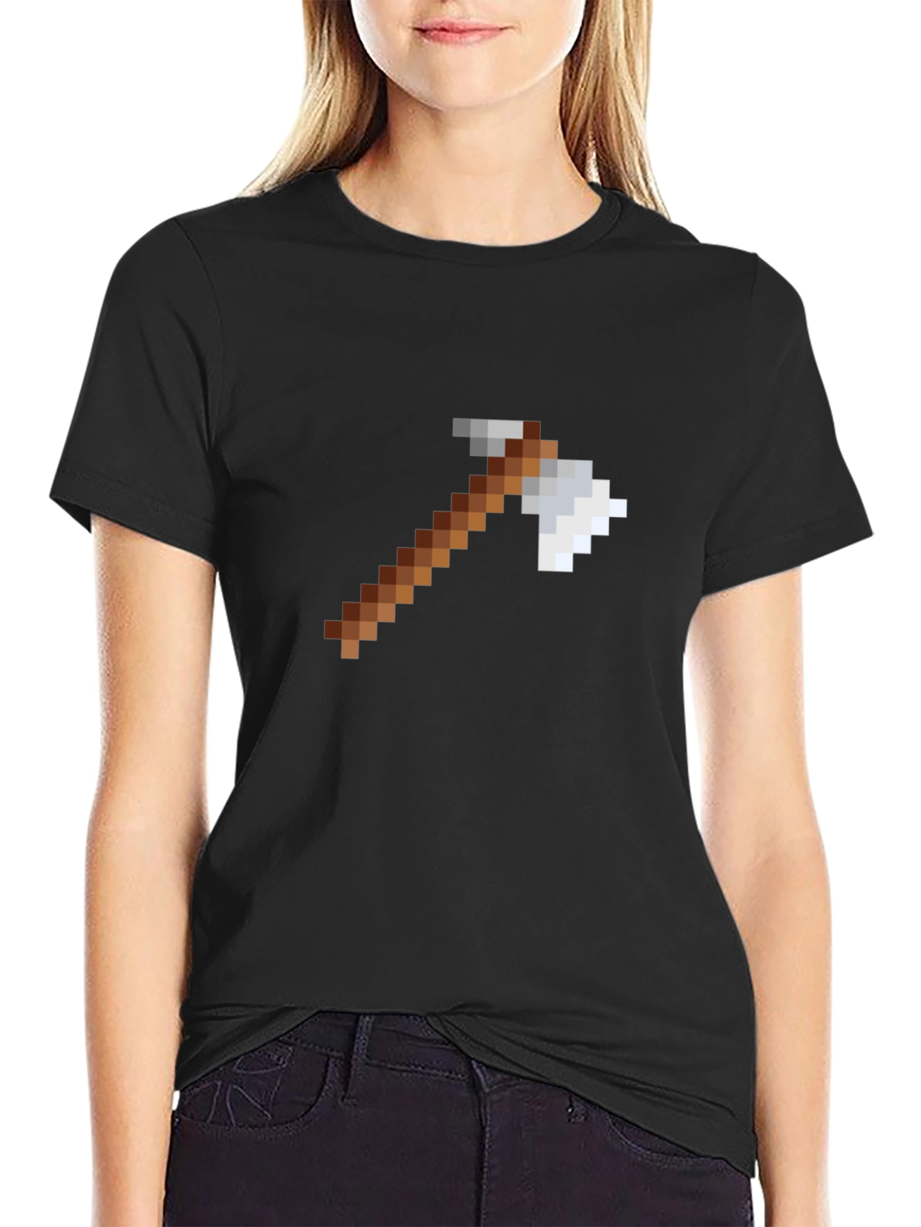 Pixel Axe Graphic Tee - Minecraft Style Shirt