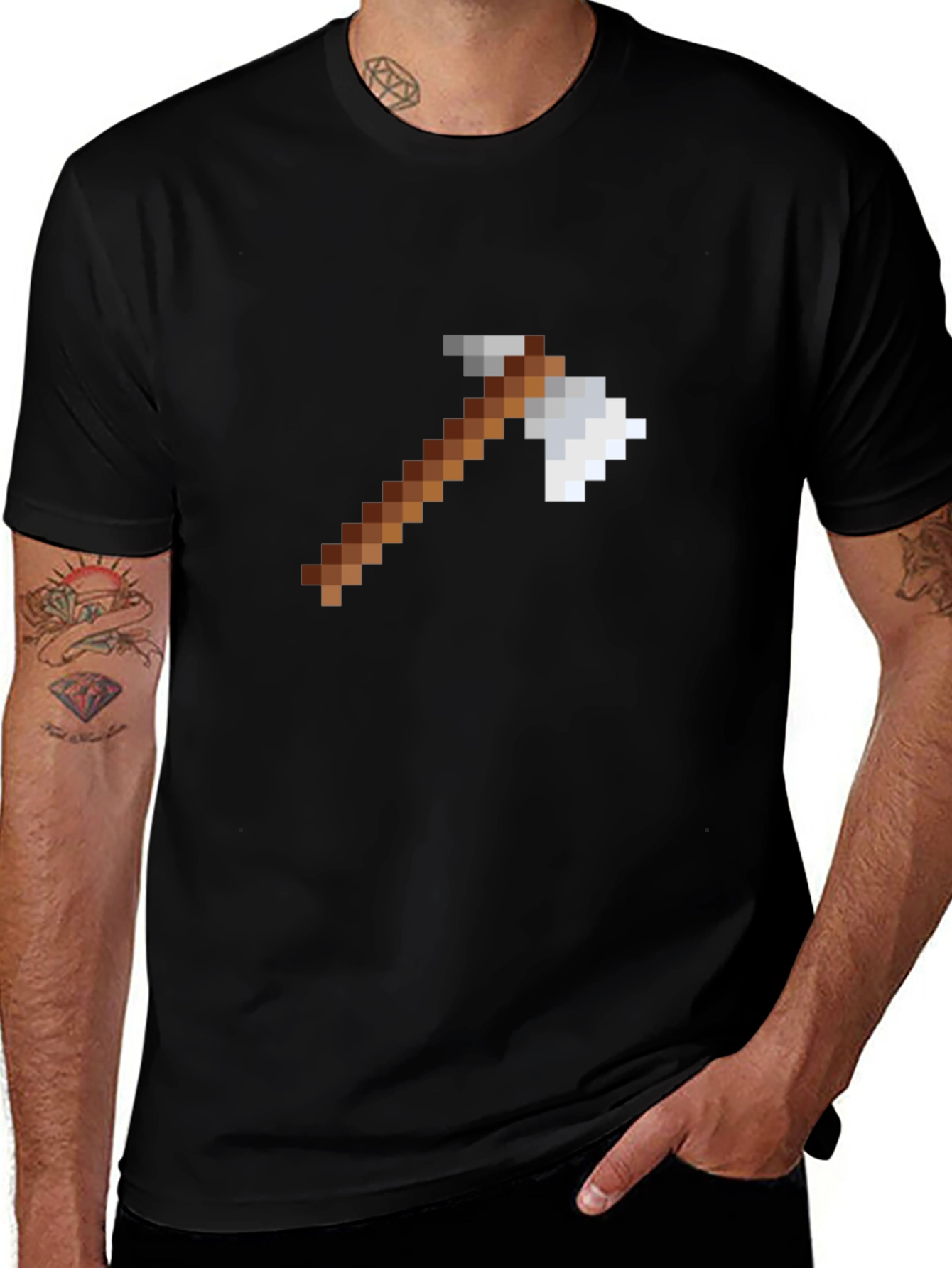 Pixel Axe Graphic Tee - Minecraft Style Shirt