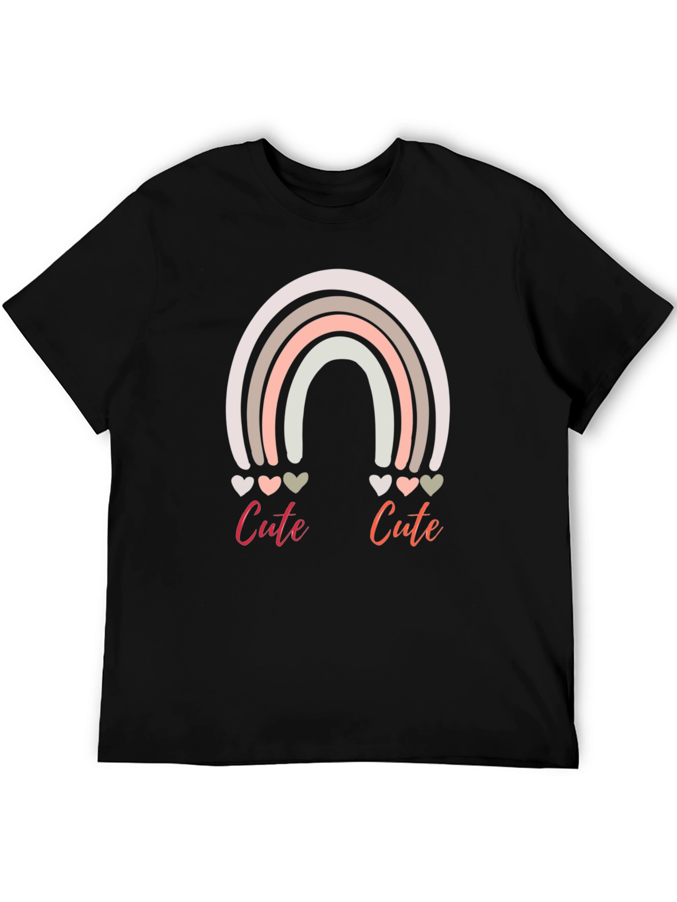 Cute Rainbow Hearts Graphic Tee - Unisex